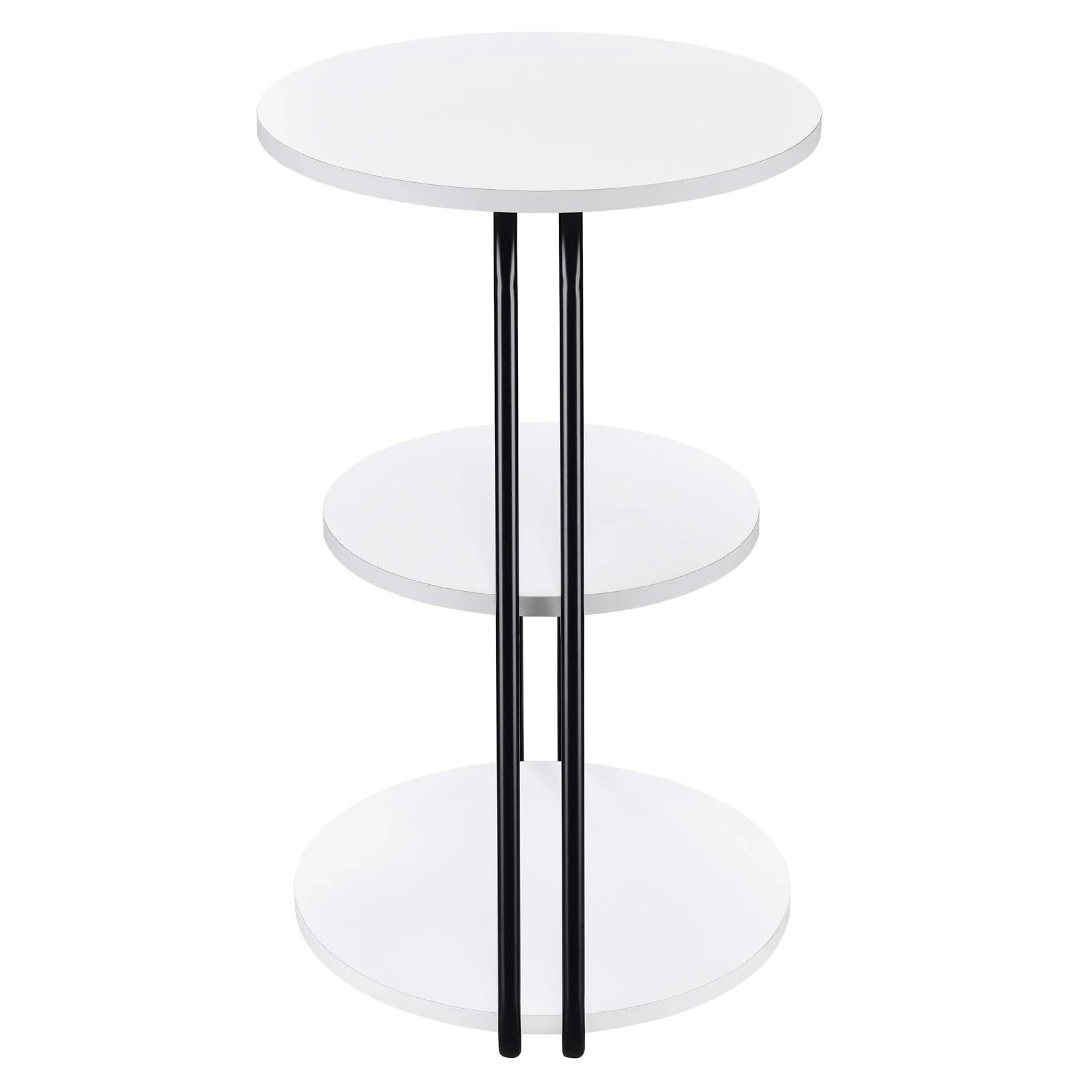 Hilly White and Black 3-tier Round Side Table - Image 5