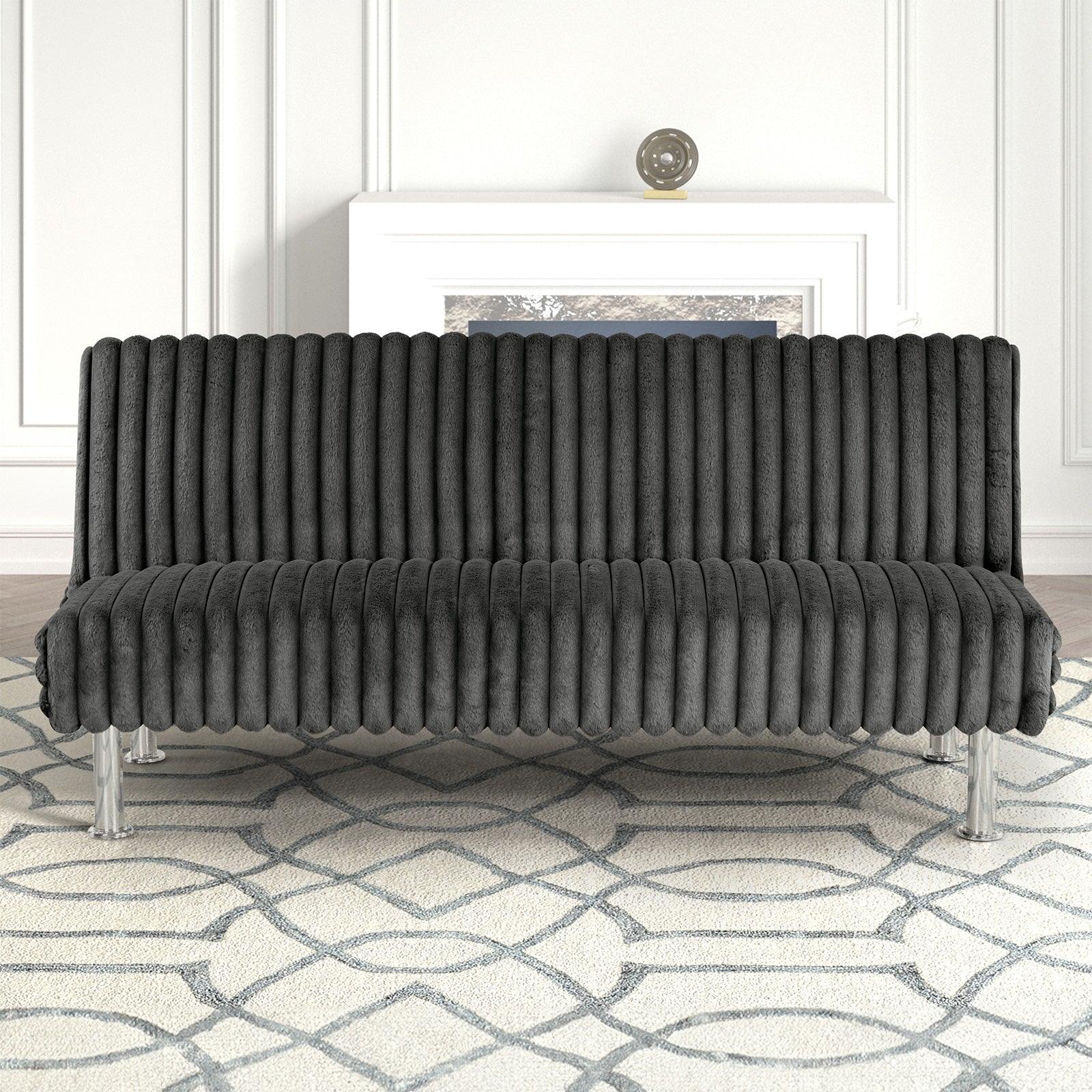 Hinwil Charcoal Futon Sofa Bed - Image 2