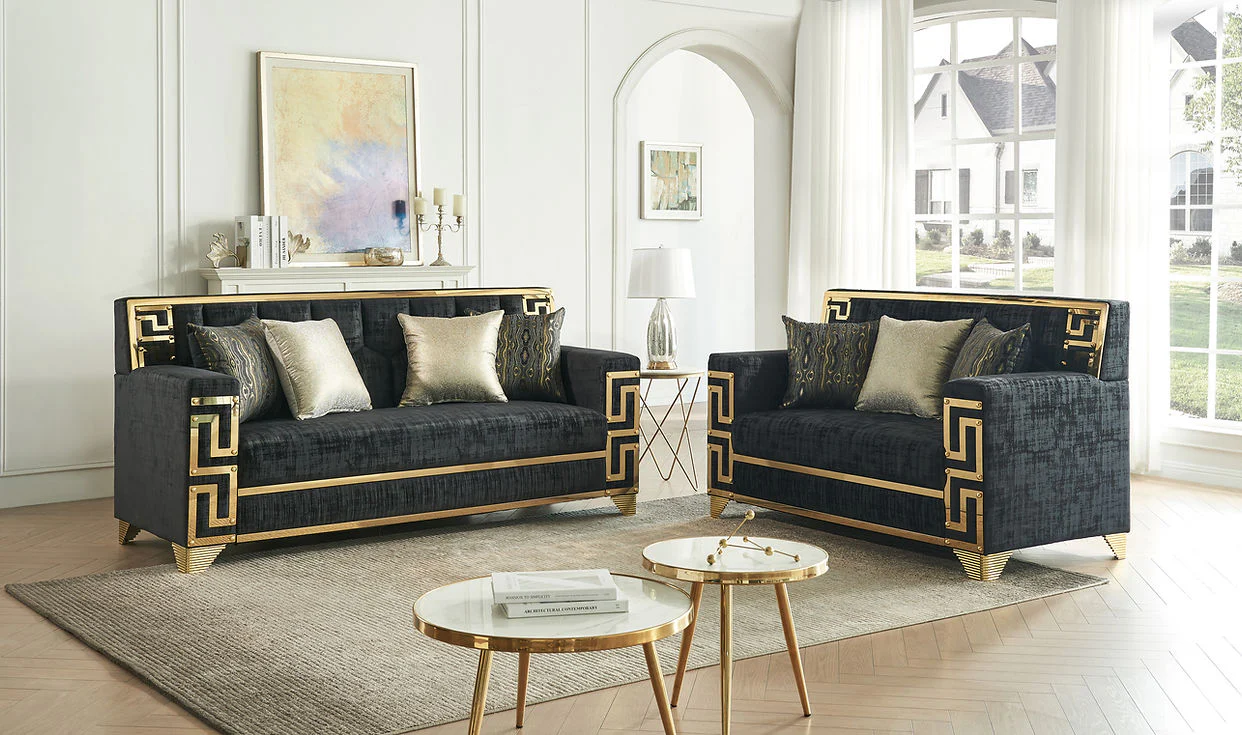 Hira Black Living Room Set - Image 2