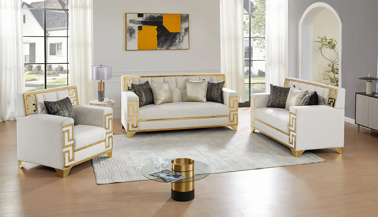 Hira Cream Living Room Set