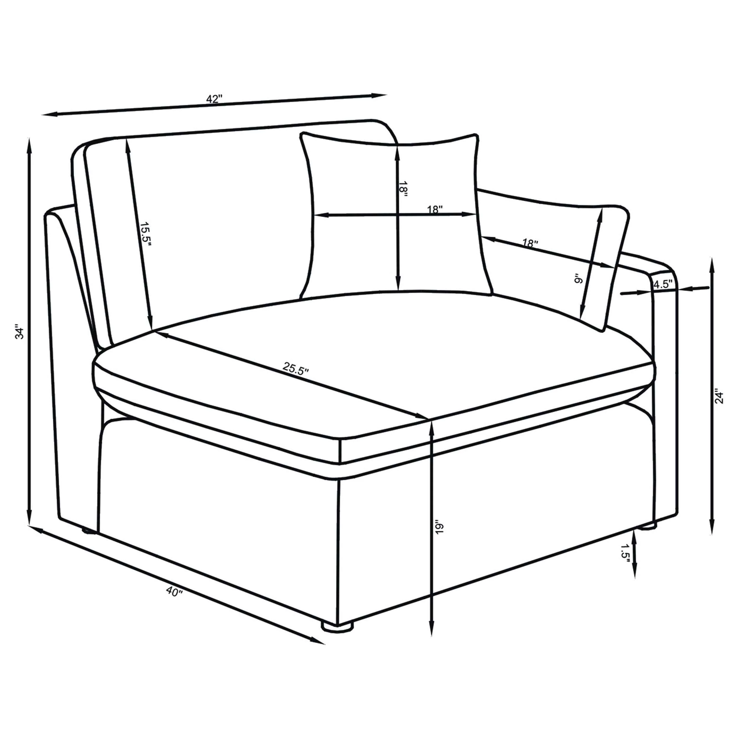 Hobson Charcoal 4-piece Upholstered Modular Sectional Sofa - Image 10