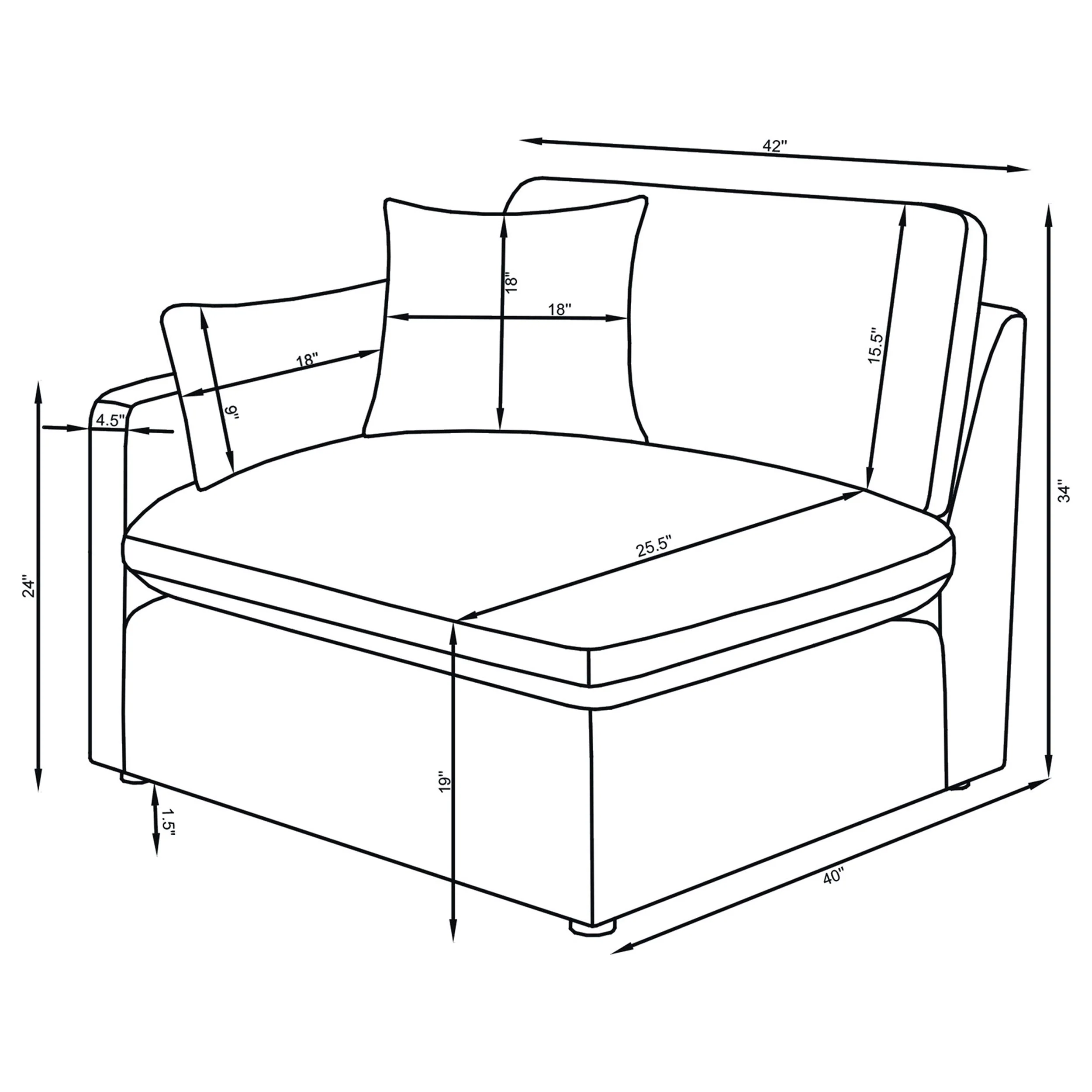 Hobson Charcoal 4-piece Upholstered Modular Sectional Sofa - Image 9