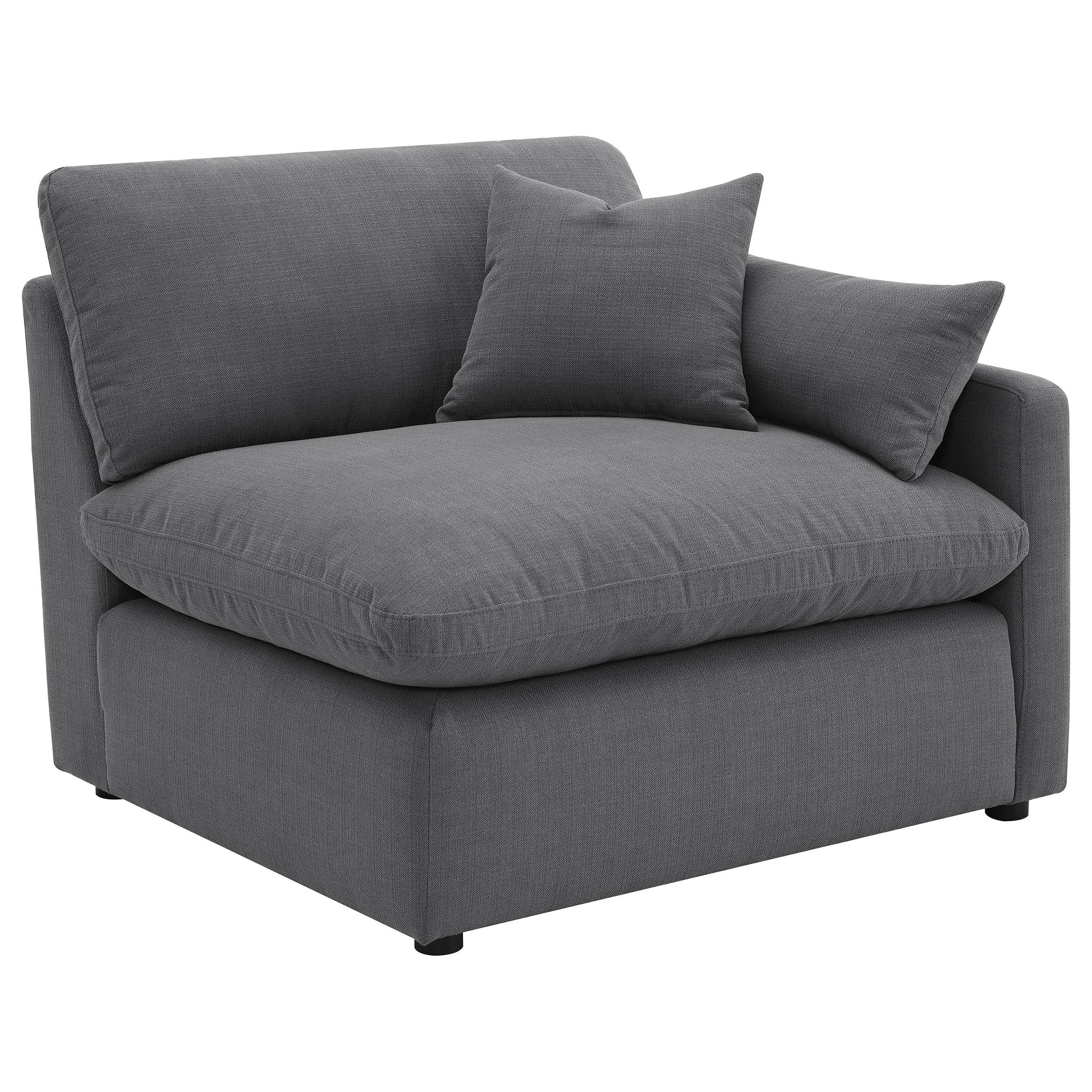 Hobson Charcoal 5-Piece Upholstered Modular Sectional and Ottoman - Image 6