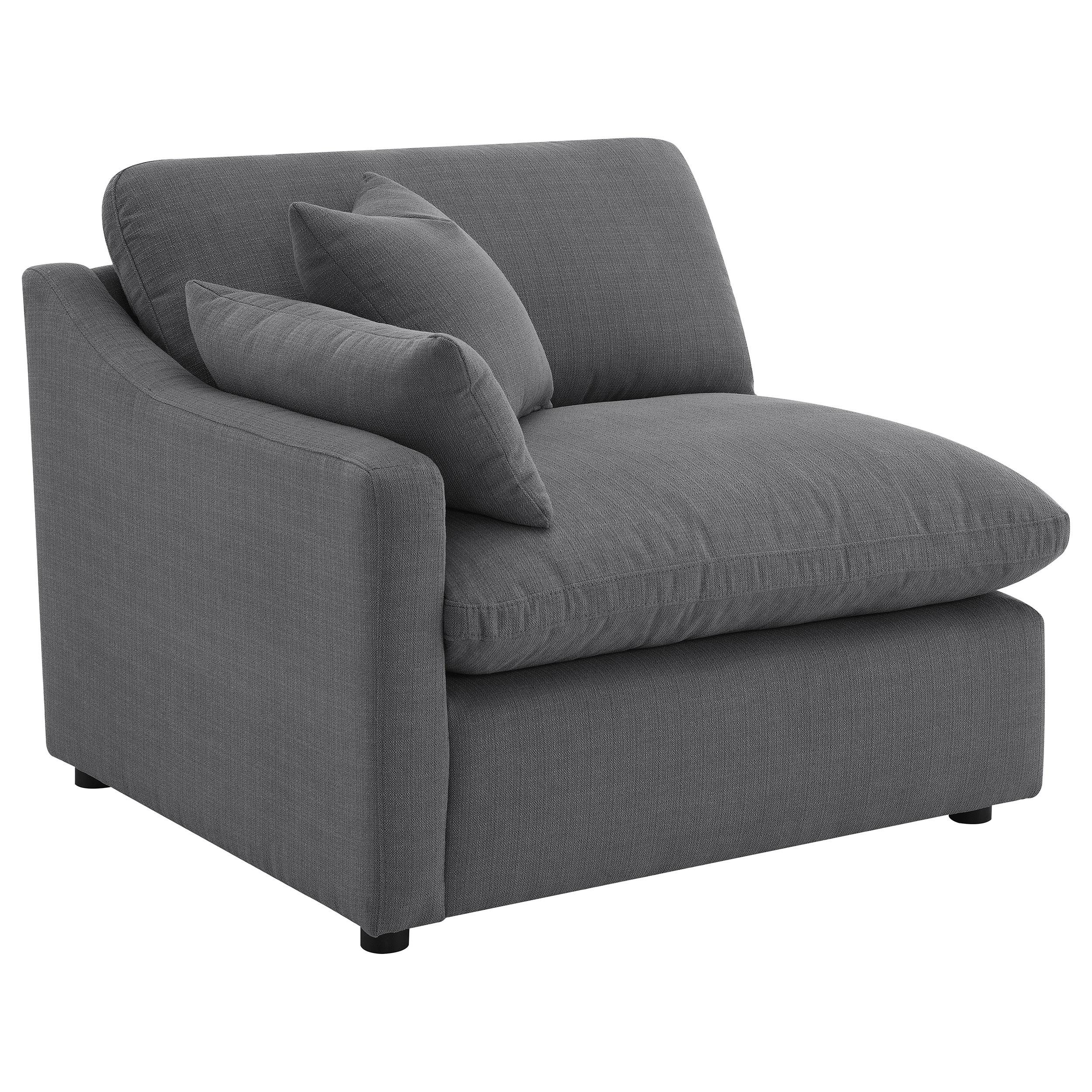 Hobson Charcoal 5-Piece Upholstered Modular Sectional and Ottoman - Image 7