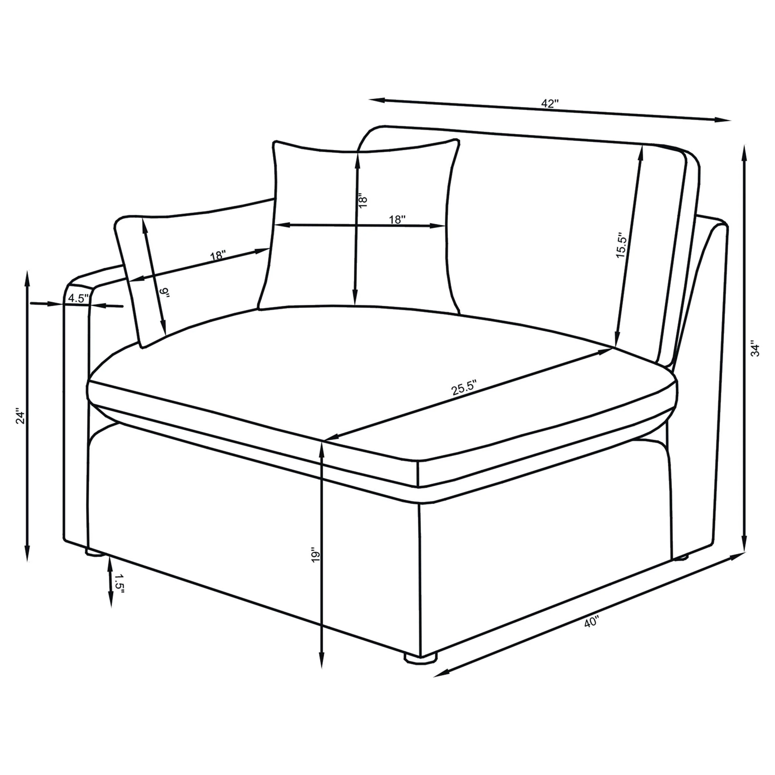 Hobson Charcoal 5-piece Upholstered Modular Sectional Sofa - Image 10