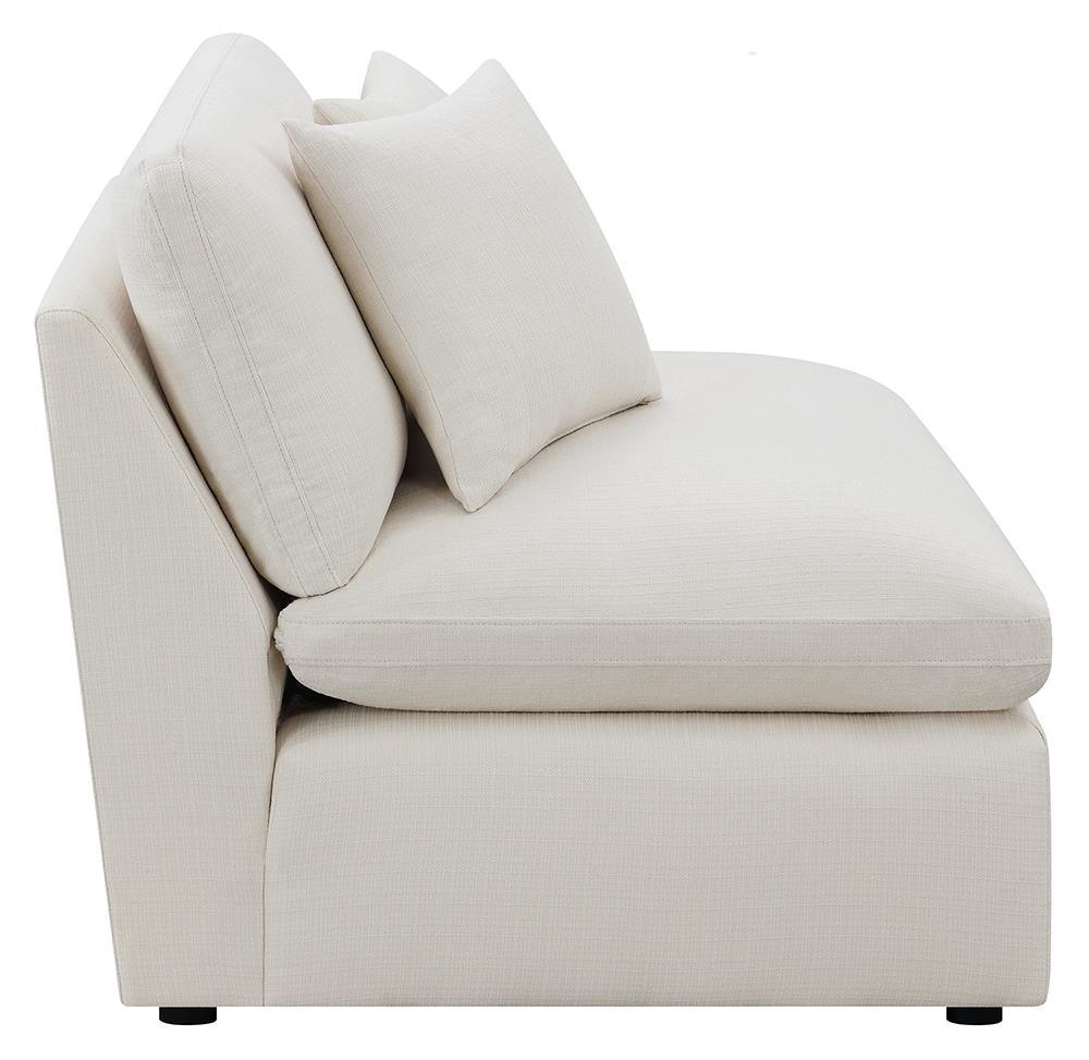 Hobson Off-White Cushion Back Armless Chair - Image 3