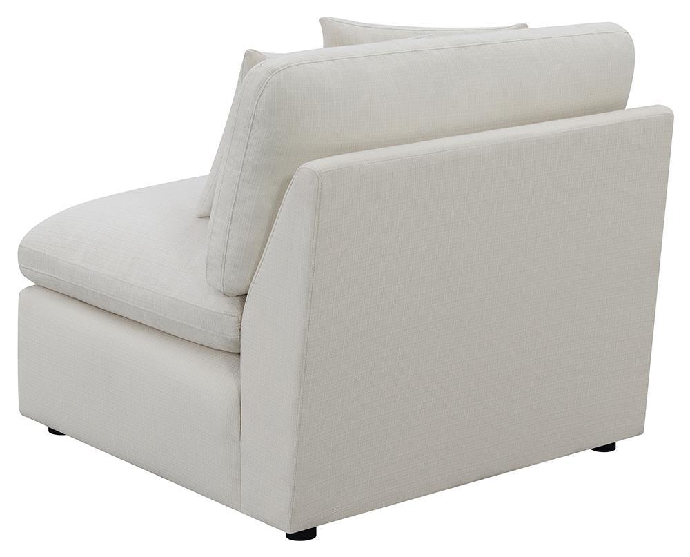 Hobson Off-White Cushion Back Armless Chair - Image 4