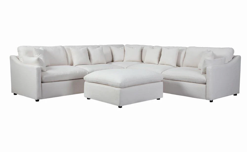 Hobson Off-White Cushion Seat Ottoman - Image 5