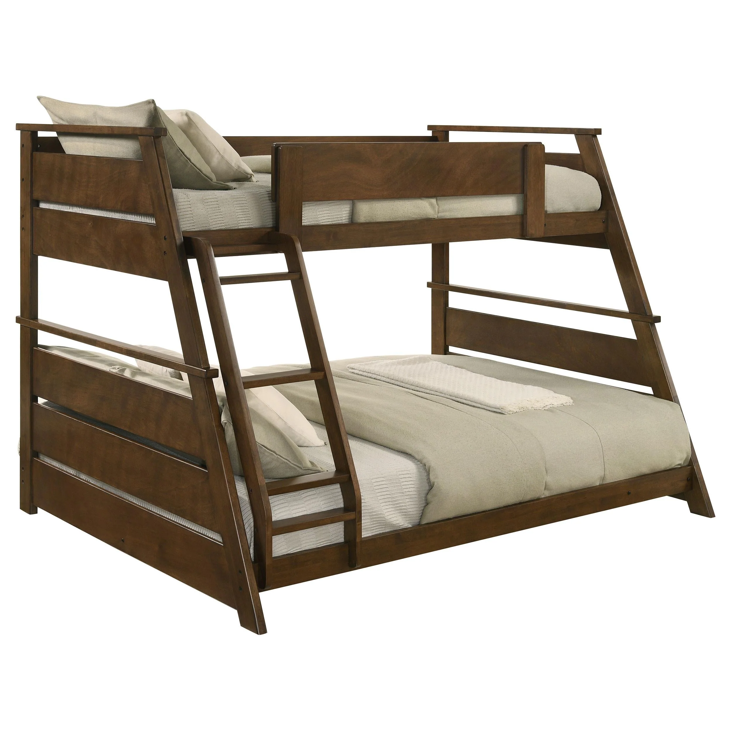 Holden Walnut Wood Veneer Twin Over Full Bunk Bed - Image 2