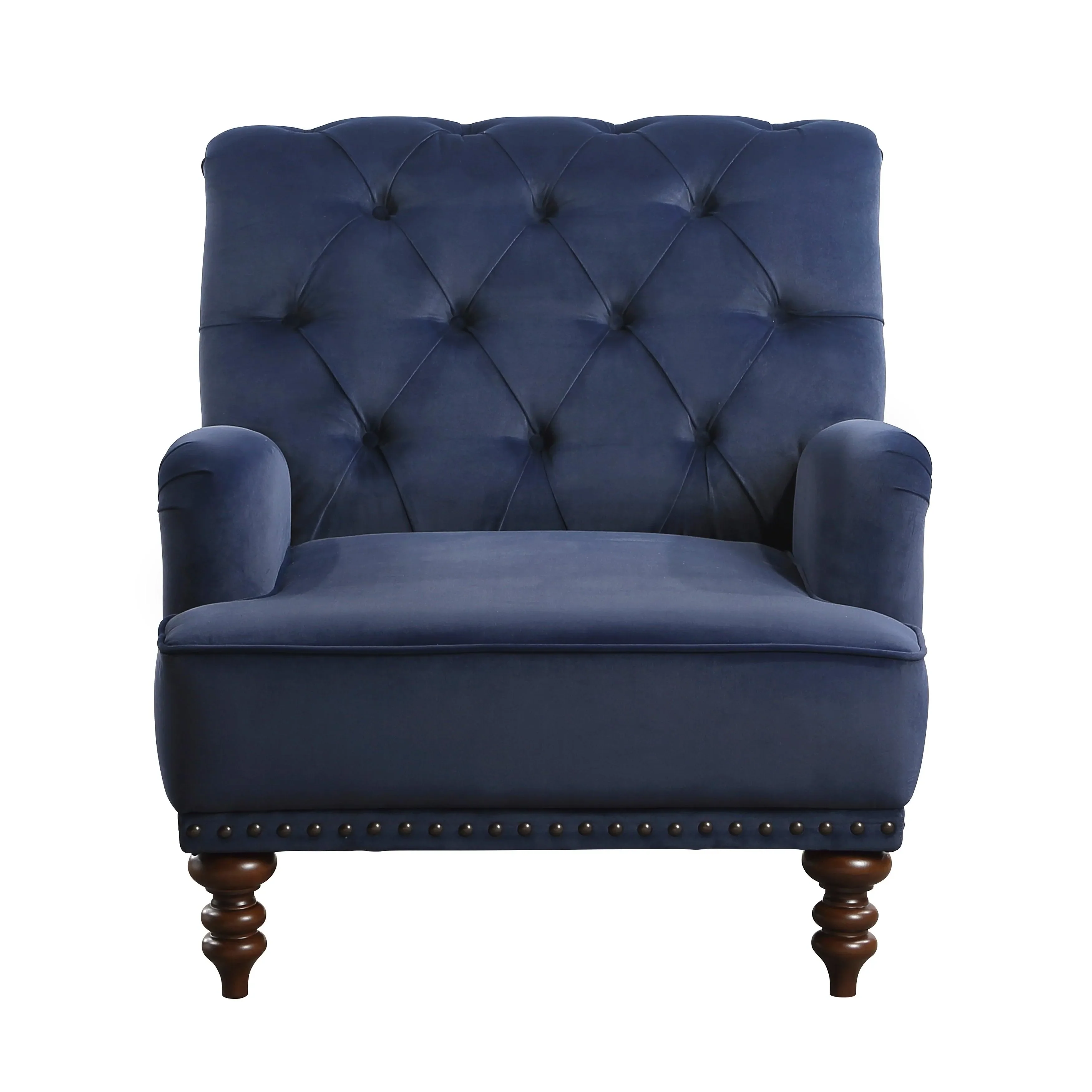 Holland Park Dark Blue Velvet Accent Chair - Image 2