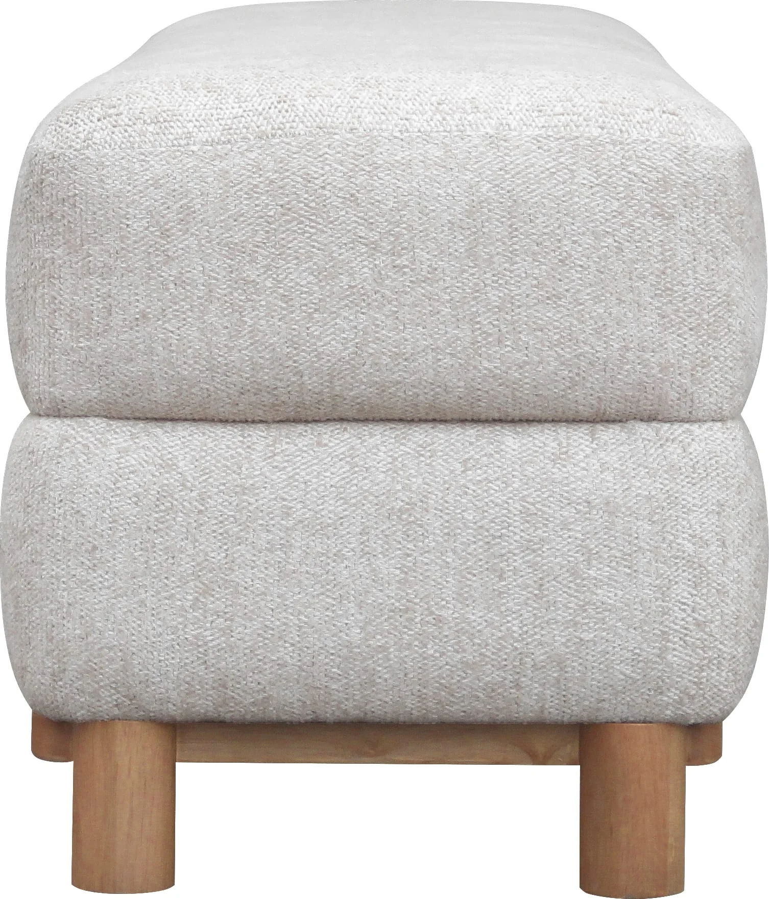 Hollis Snow White/Cabin Glow Wood/Upholstered Bench - Image 3