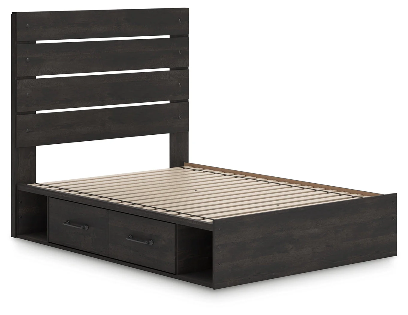 Hollivern Dark Gray Full Storage Platform Bed with 2 Drawers - Image 3