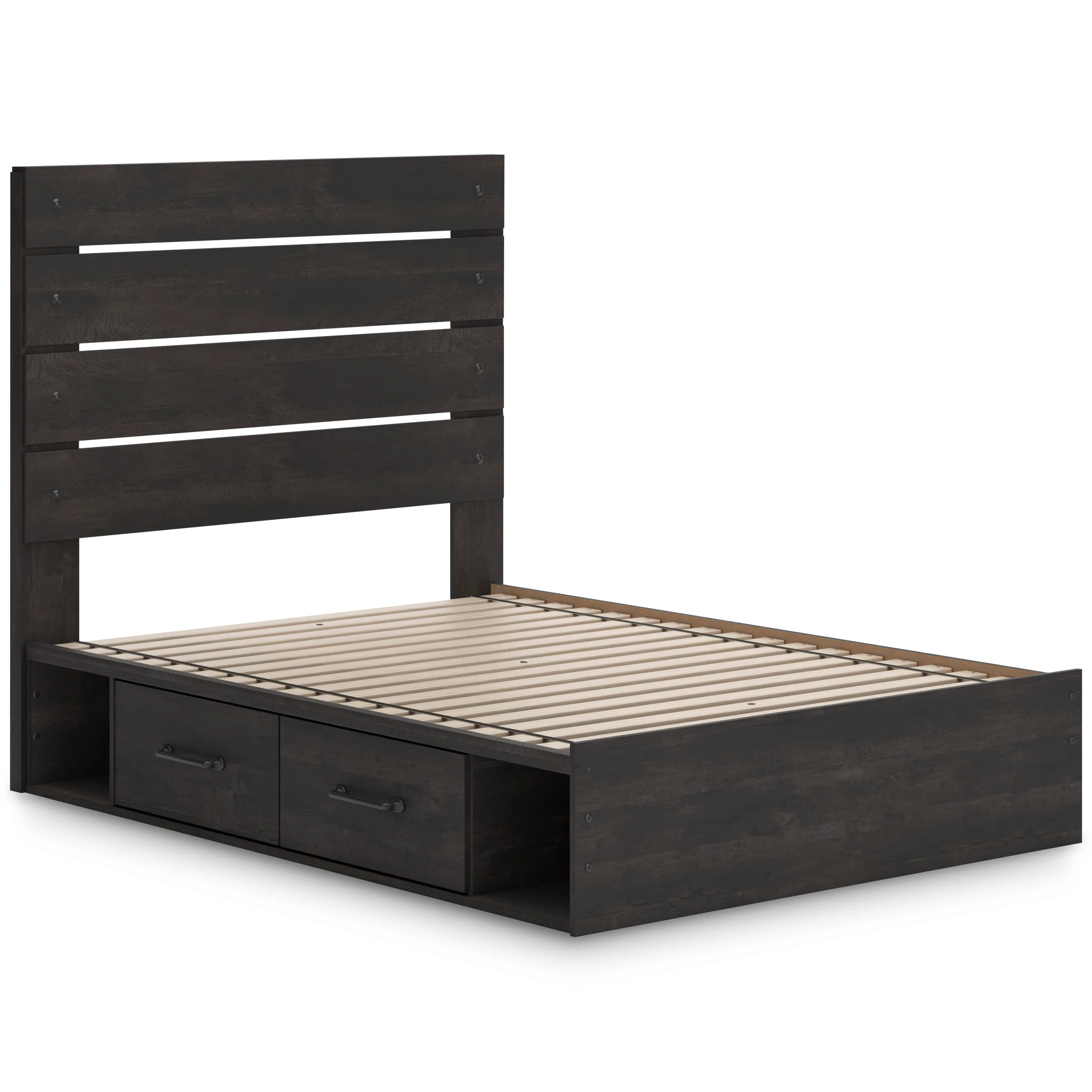 Hollivern Dark Gray King Panel Bed with Storage - Image 5