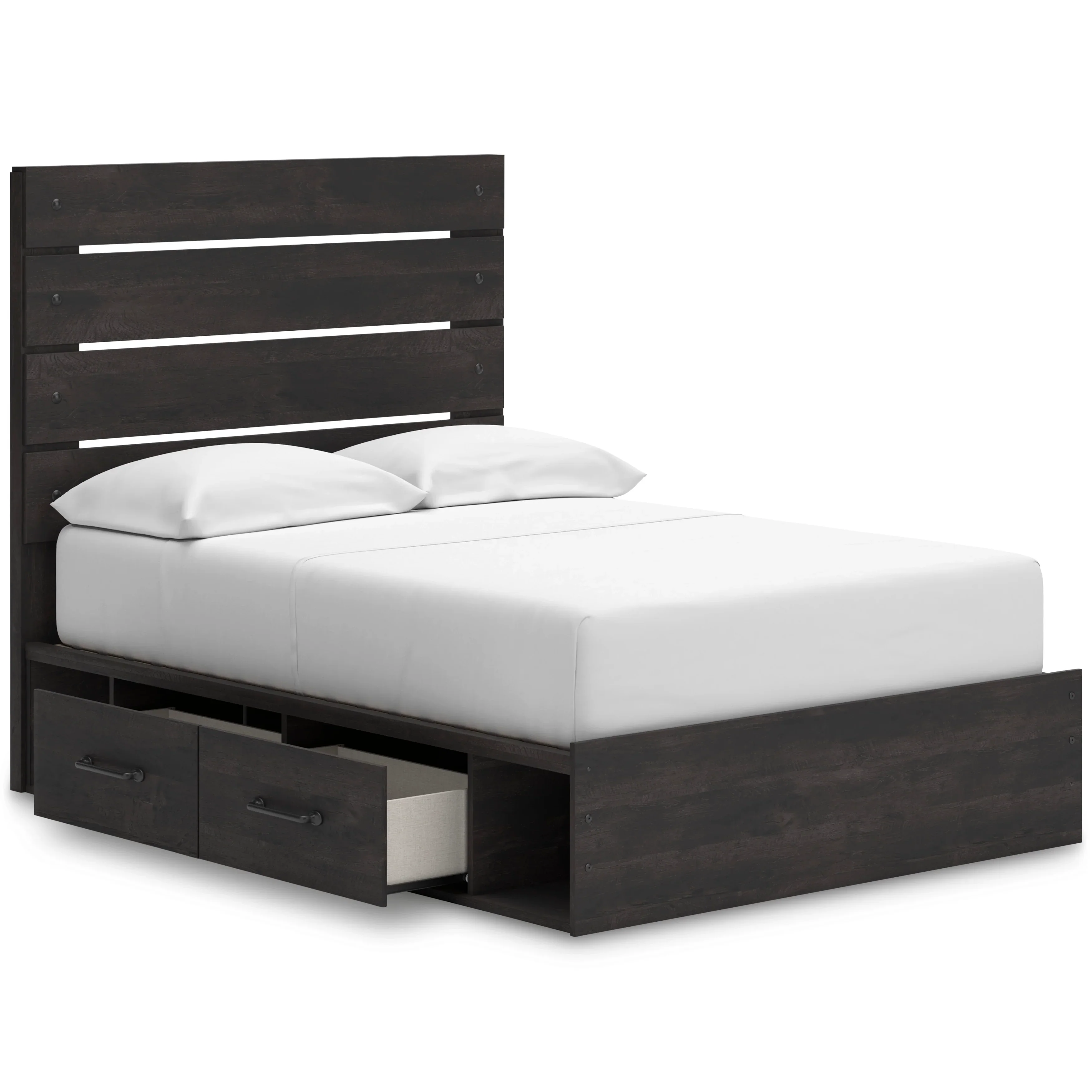 Hollivern Dark Gray Queen Panel Bed with Two Storage - Image 6