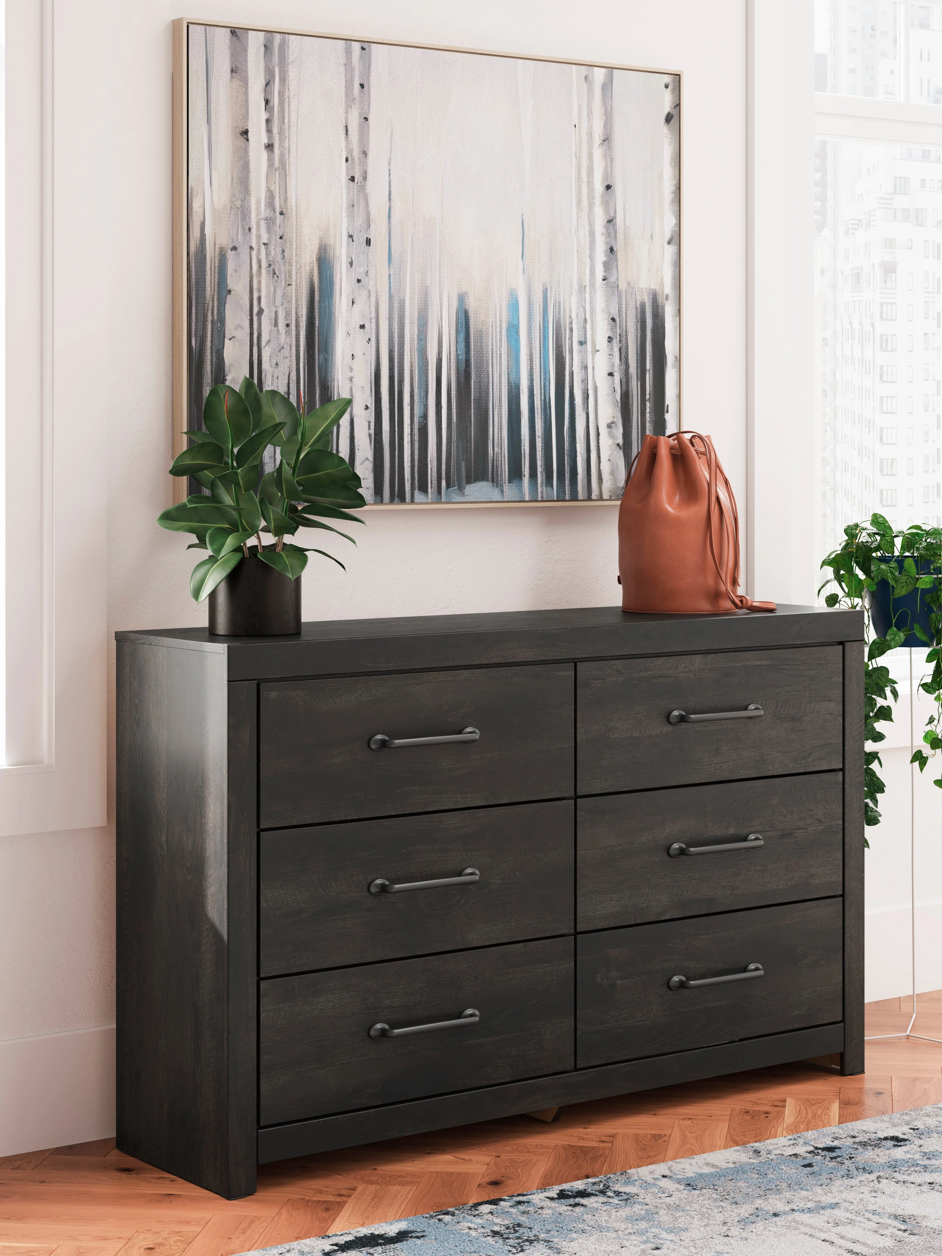 Hollivern Dark Gray Storage Panel Bedroom Set with 4 Side Drawers - Image 11