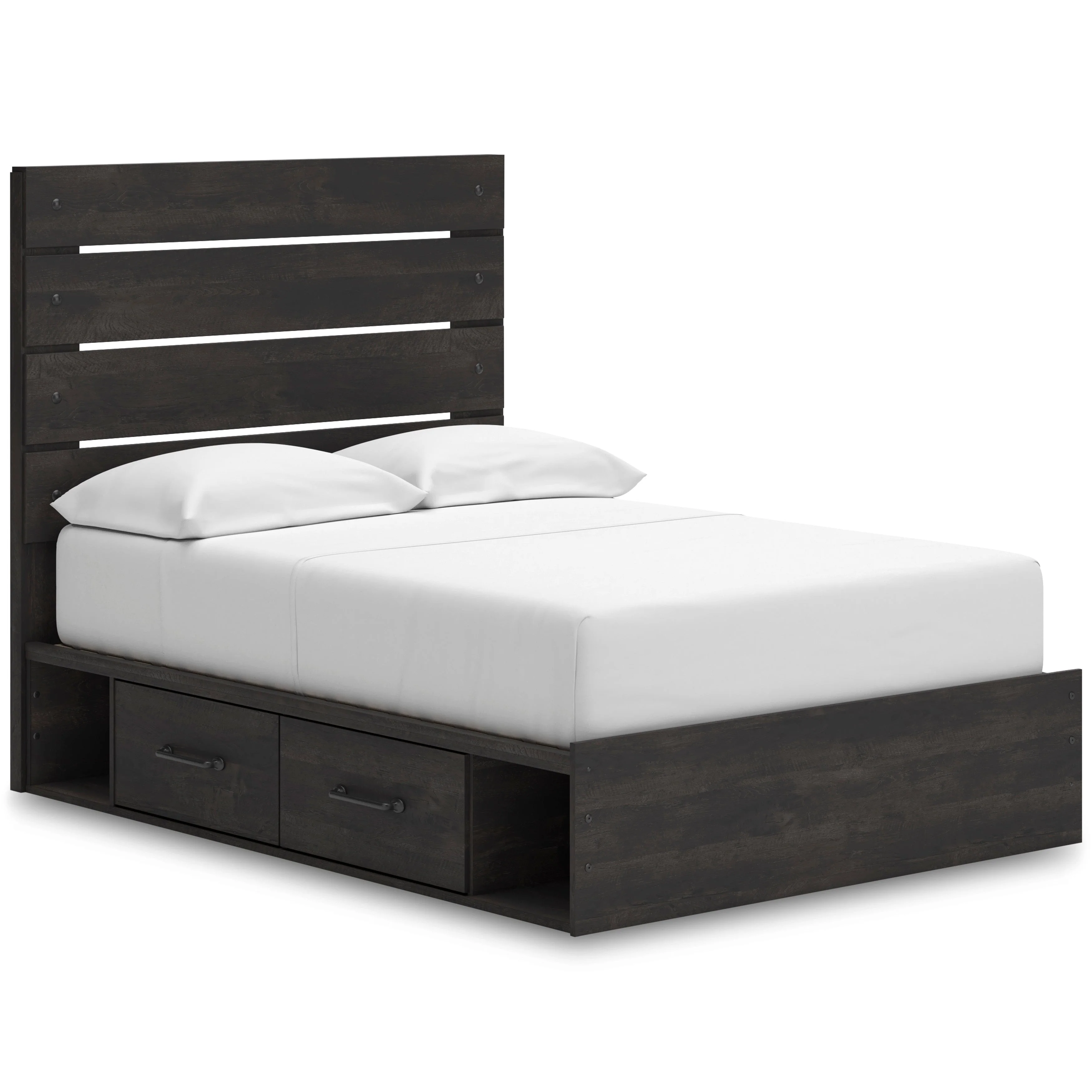 Hollivern Dark Gray Storage Panel Bedroom Set with 4 Side Drawers - Image 2