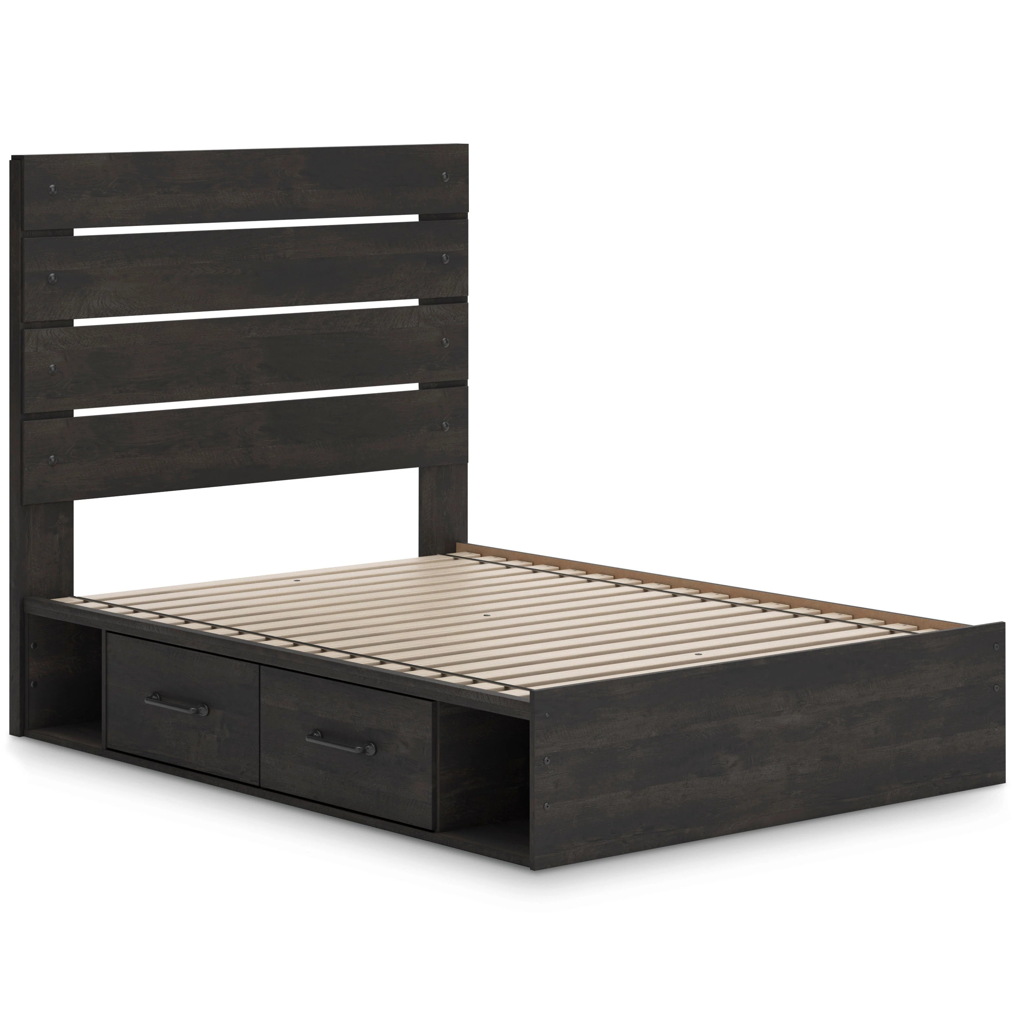 Hollivern Dark Gray Storage Panel Bedroom Set with 4 Side Drawers - Image 7