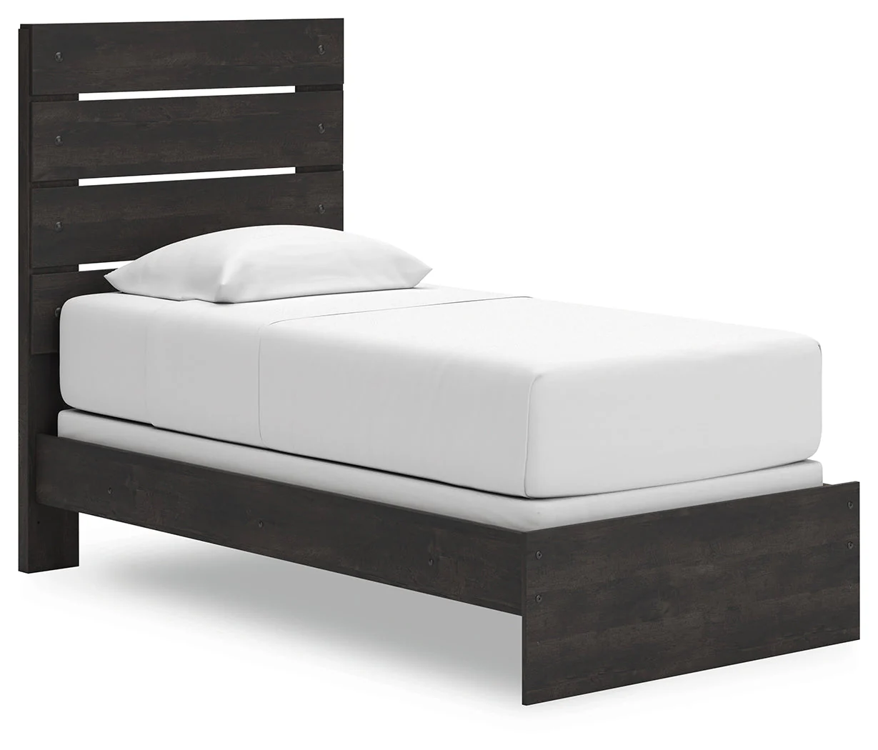 Hollivern Dark Gray Twin Panel Bed