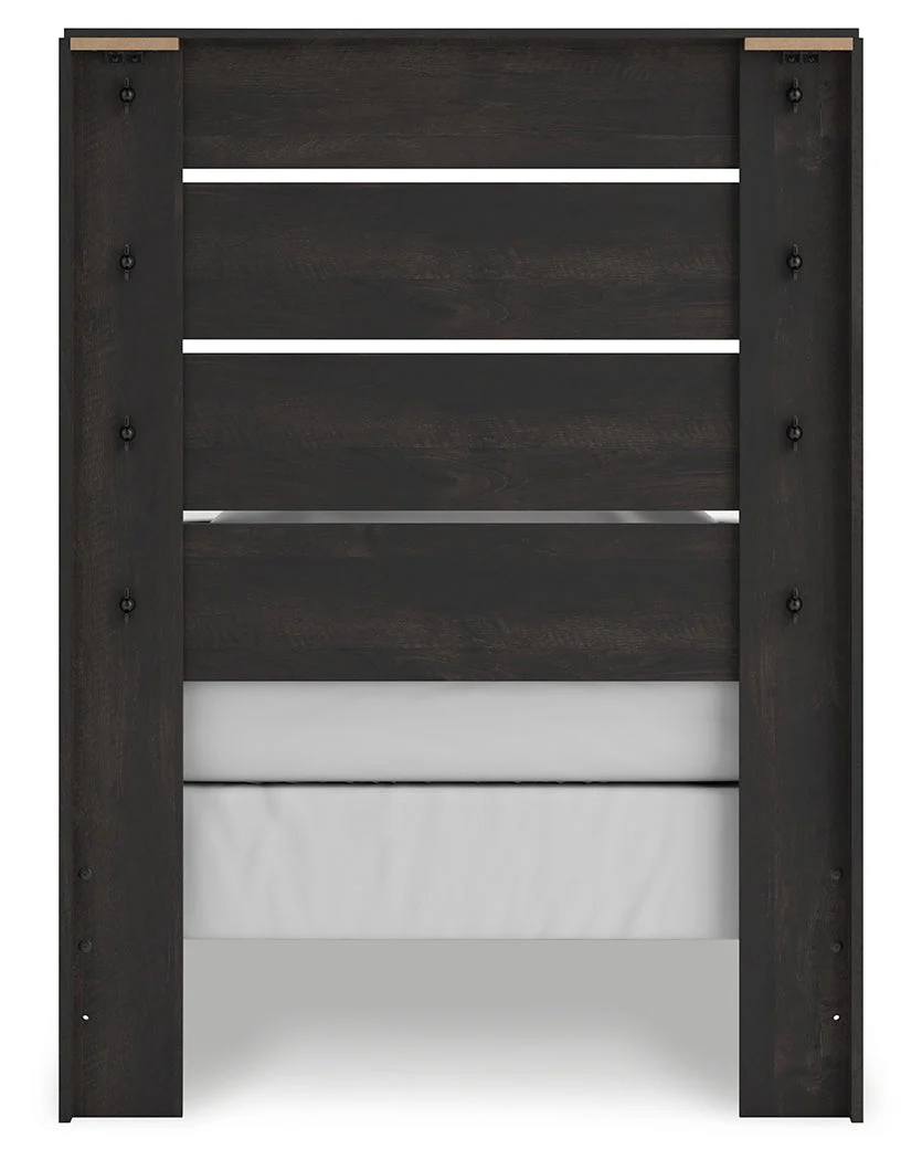 Hollivern Dark Gray Twin Panel Bed - Image 7