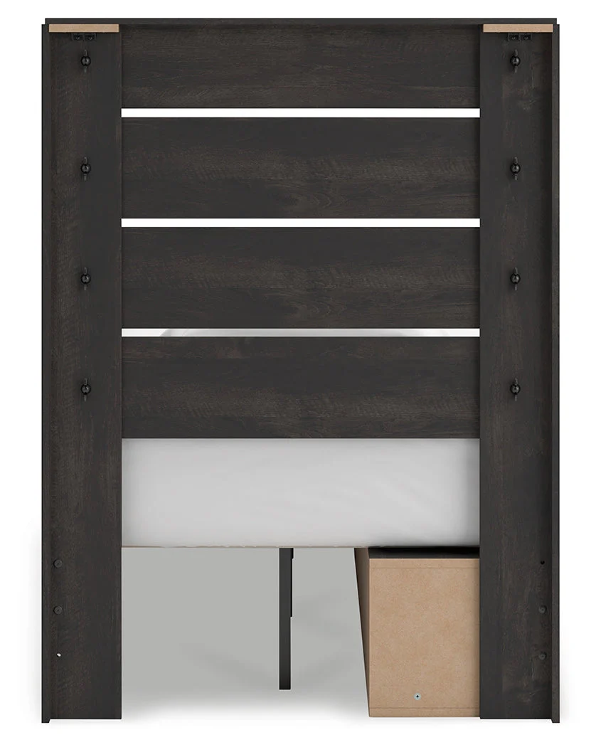 Hollivern Dark Gray Twin Panel Storage Bed - Image 8