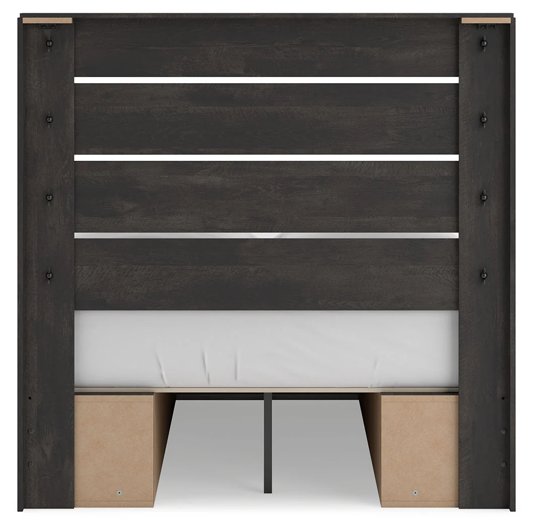 Hollivern Full Panel Bed with Storage with Mirrored Dresser and Chest in Dark Gray - Image 22