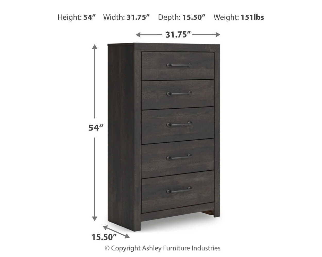 Hollivern Twin Panel Bed with Mirrored Dresser, Chest and 2 Nightstands in Dark Gray - Image 17