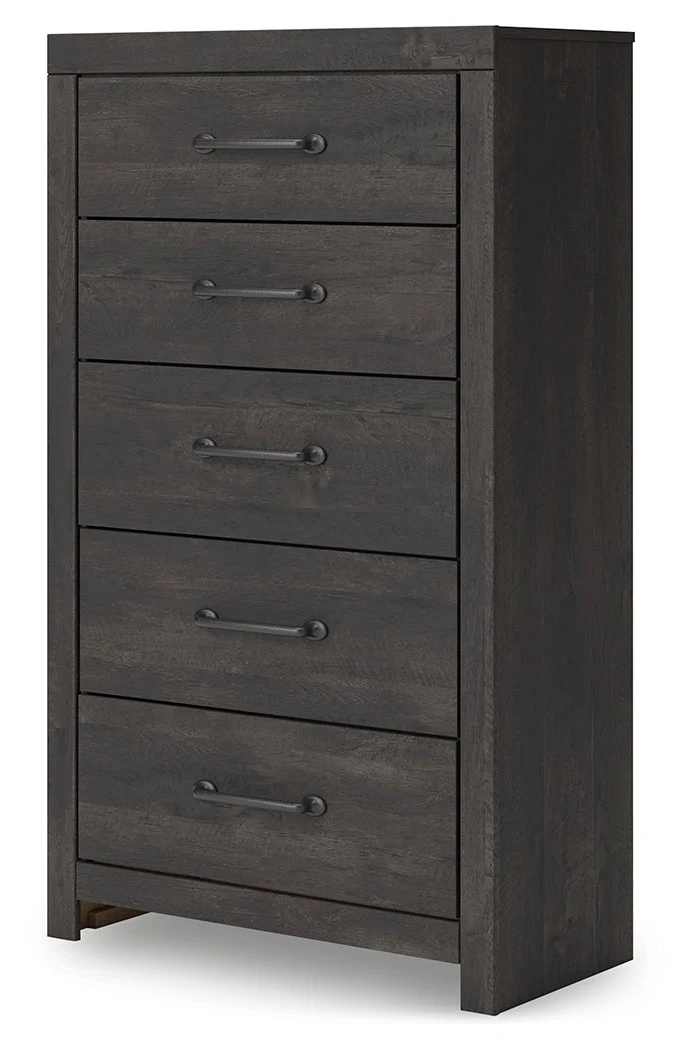 Hollivern Twin Panel Bed with Storage with Mirrored Dresser, Chest and 2 Nightstands in Dark Gray - Image 15