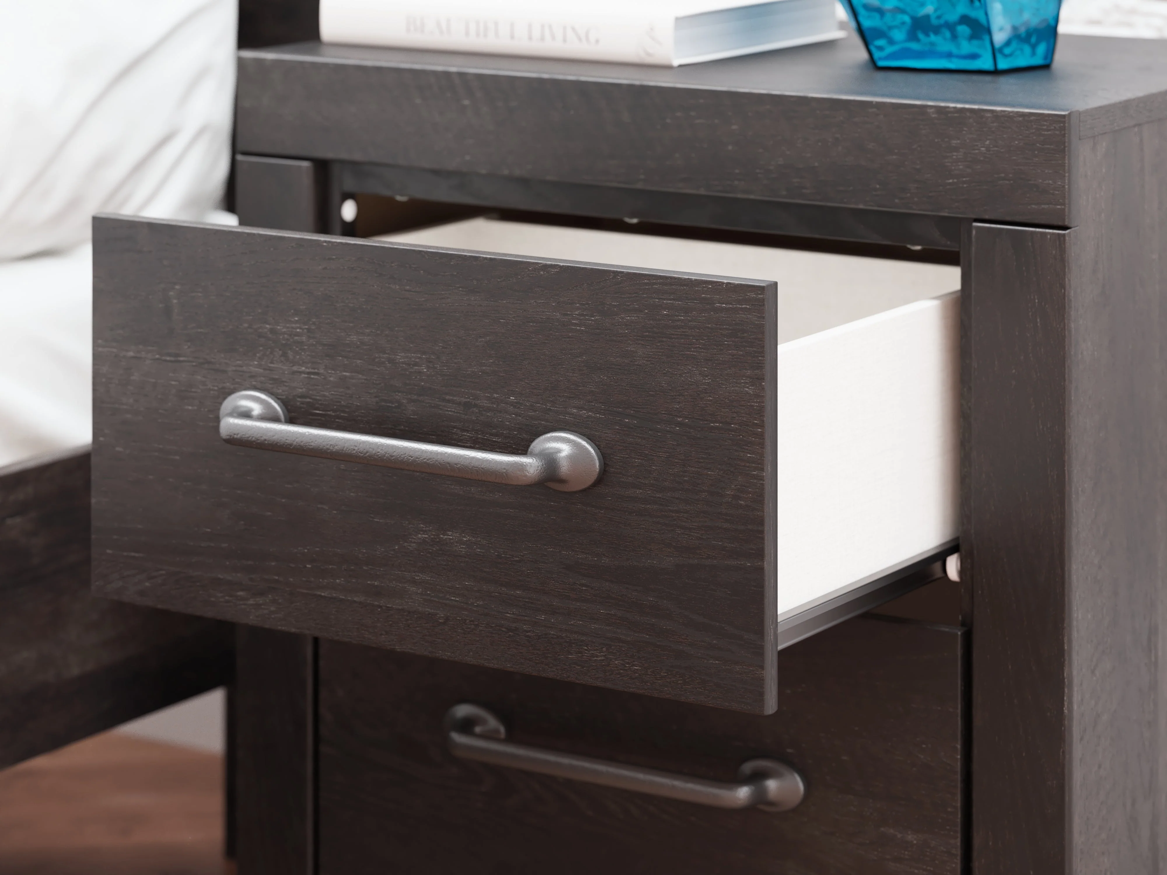 Hollivern Twin Panel Bed with Storage with Mirrored Dresser, Chest and Nightstand in Dark Gray - Image 42