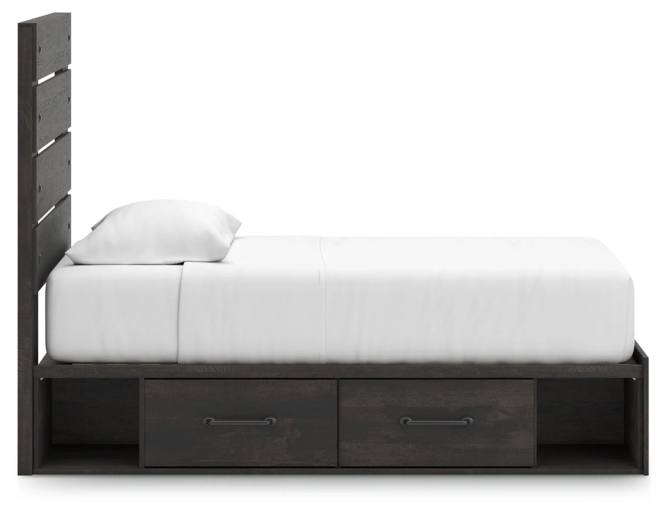Hollivern Twin Panel Storage Bed with Mirrored Dresser, Chest and 2 Nightstands in Dark Gray - Image 21