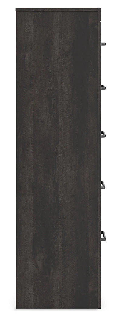 Hollivern Twin Panel Storage Bed with Mirrored Dresser, Chest and Nightstand in Dark Gray - Image 12