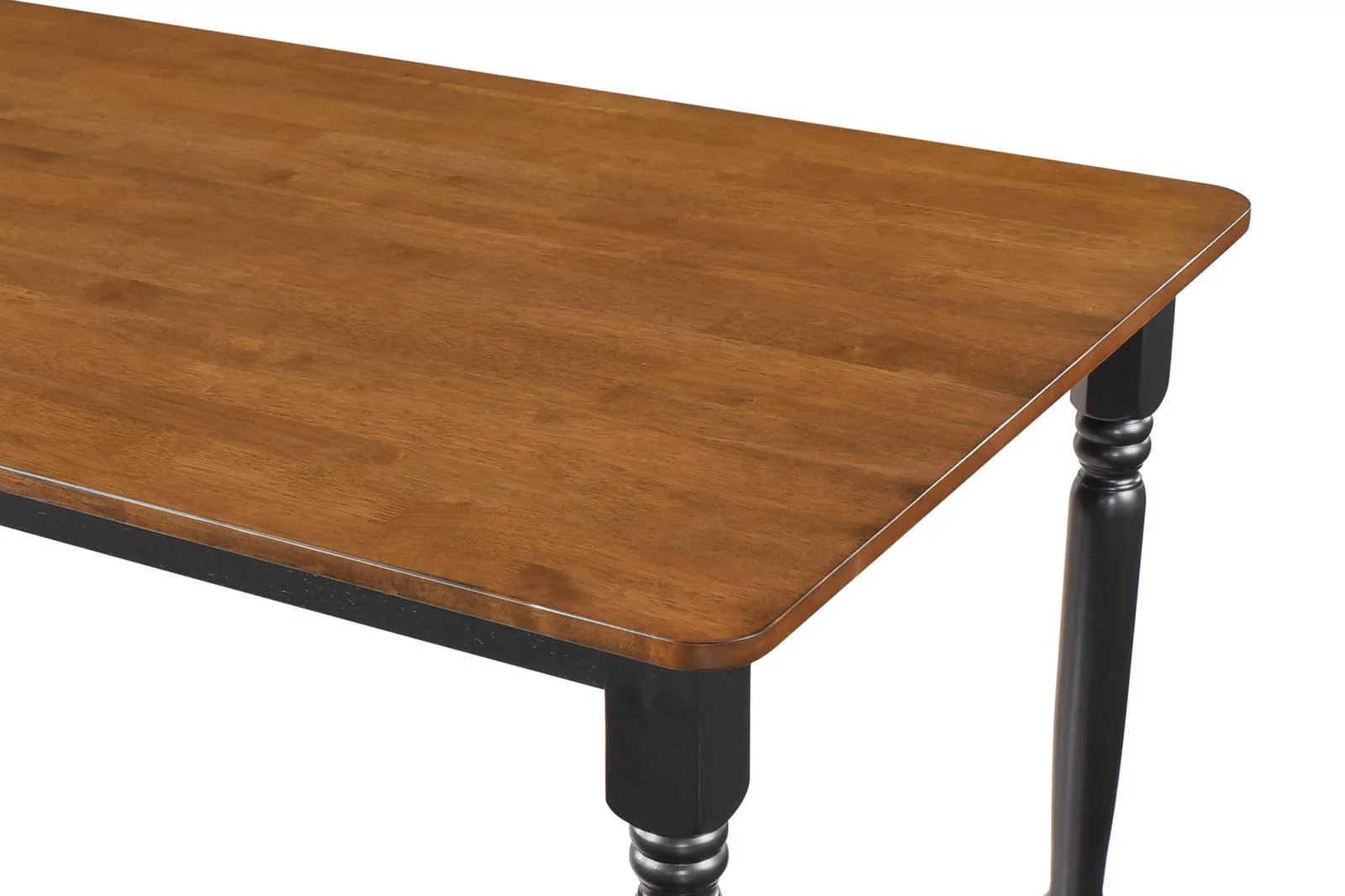 Hollyoak Walnut and Black Farmhouse Rectangular Dining Table with Turned Legs - Image 5