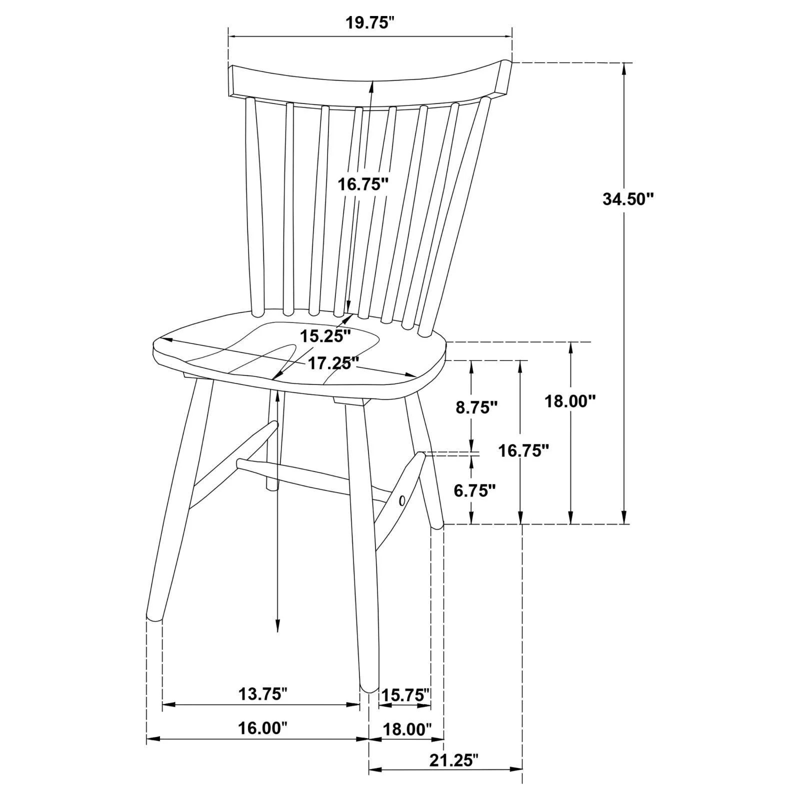 Hollyoak Windsor Spindle Back Dining Side Chairs Black (Set of 2) - Image 11