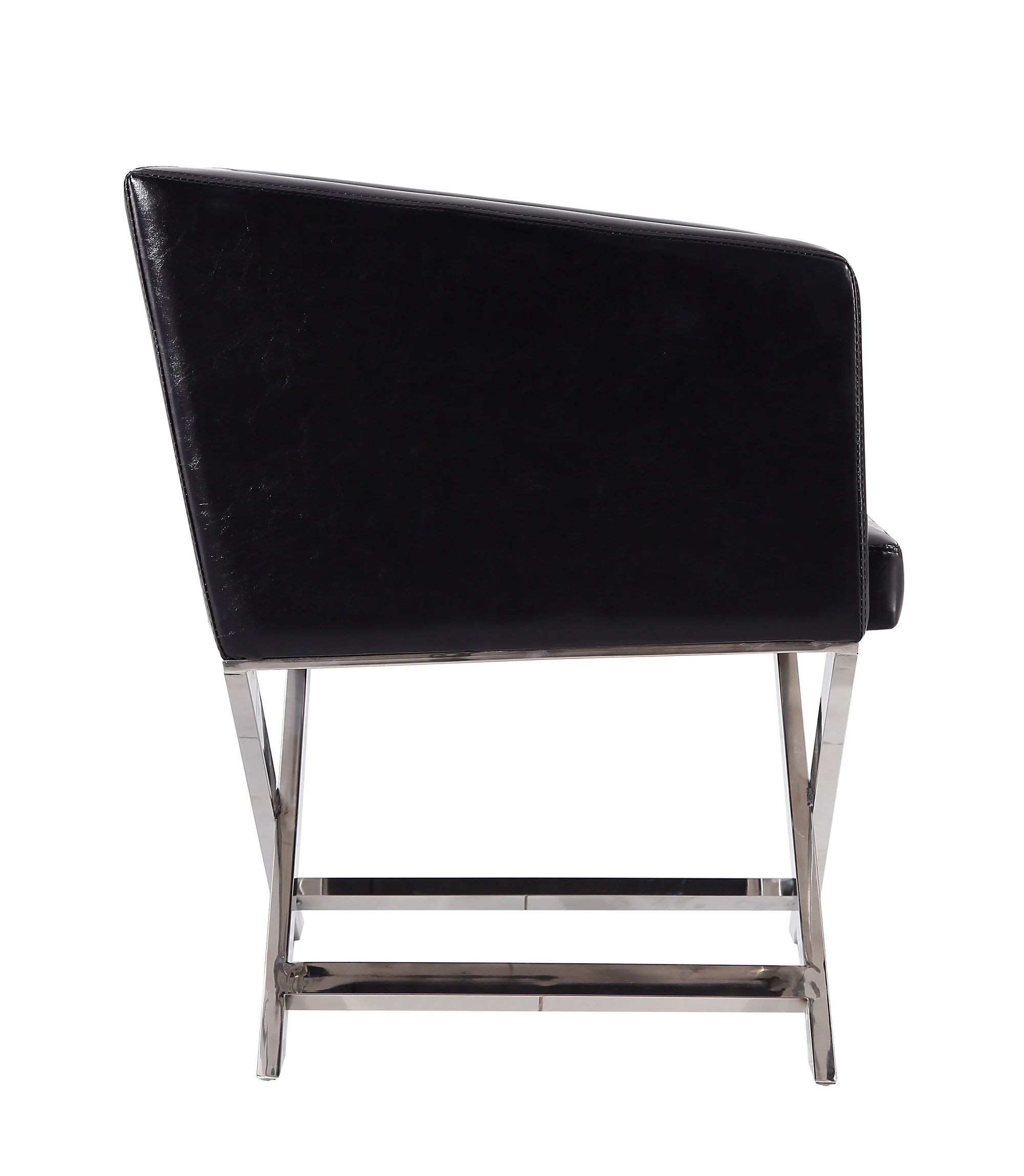 Hollywood Lounge Accent Chair in Black and Polished Chrome - Image 5