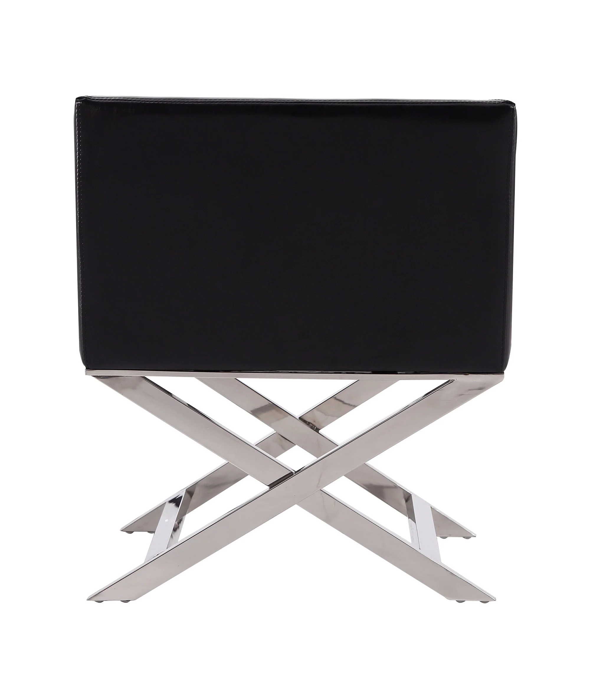 Hollywood Lounge Accent Chair in Black and Polished Chrome (set of 2) - Image 7
