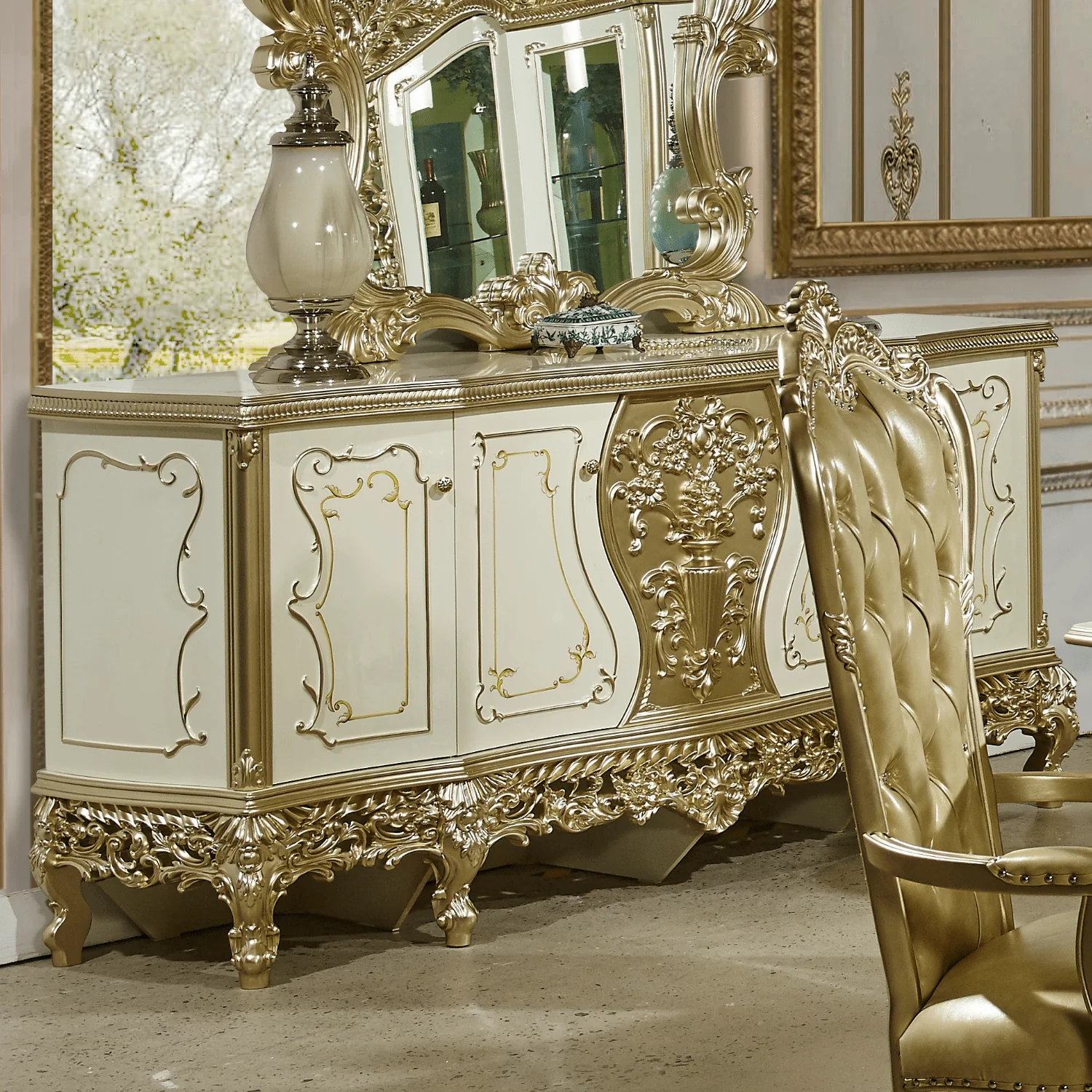 Homey Design HD-1812 Champagne Nightstand - Image 4