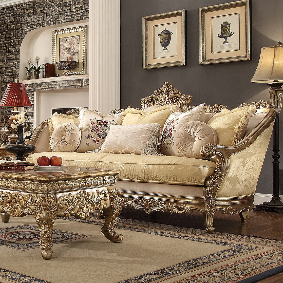 Homey Design HD-2626 Metallic Bright Gold 3-Piece Set - Image 3