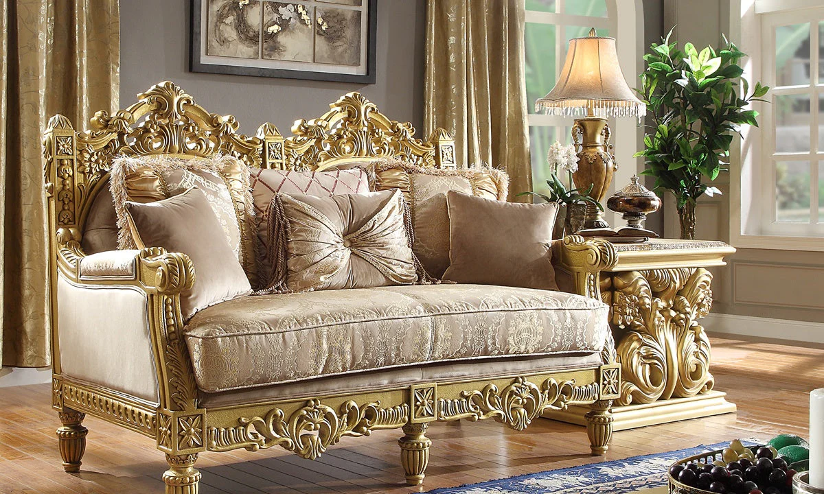 Homey Design HD-2659 Metallic Bright Gold 3-Piece Set - Image 4