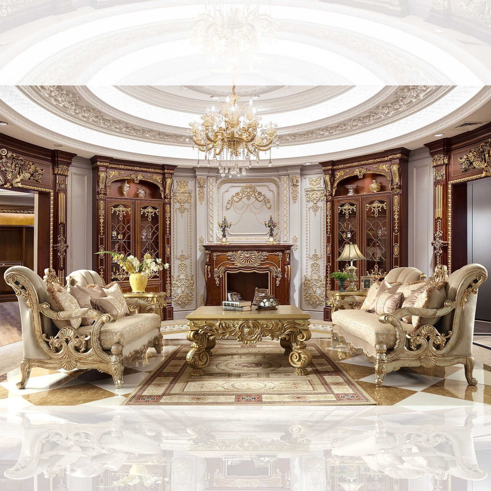 Homey Design HD-2663 Champagne Metallic Gold/Silver Blend 3-Piece Set