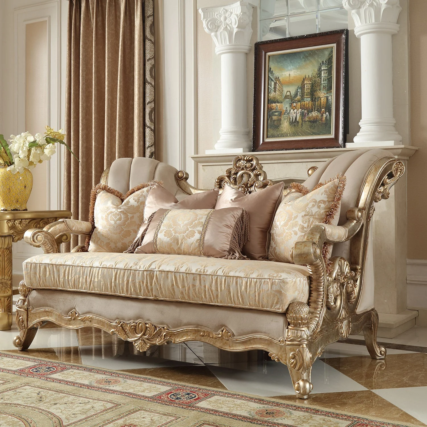 Homey Design HD-2663 Champagne Metallic Gold/Silver Blend 3-Piece Set - Image 2