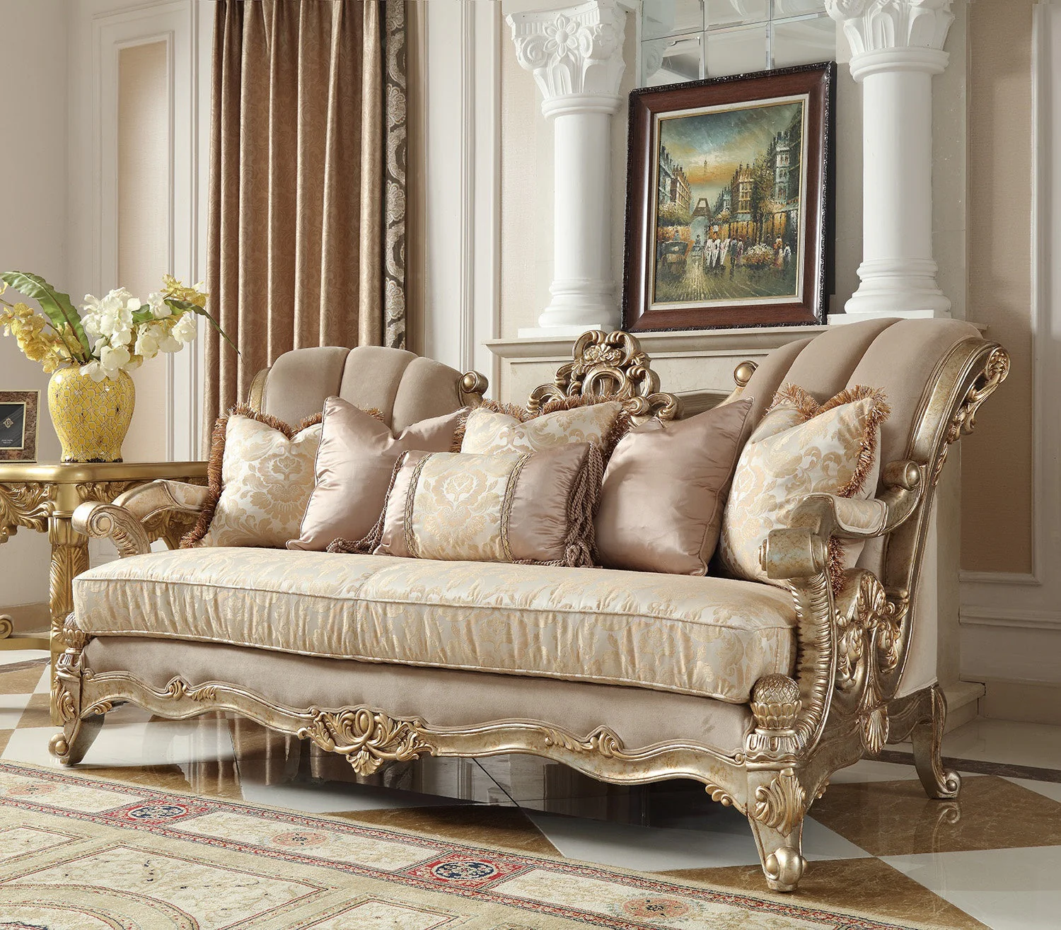 Homey Design HD-2663 Champagne Metallic Gold/Silver Blend 3-Piece Set - Image 3