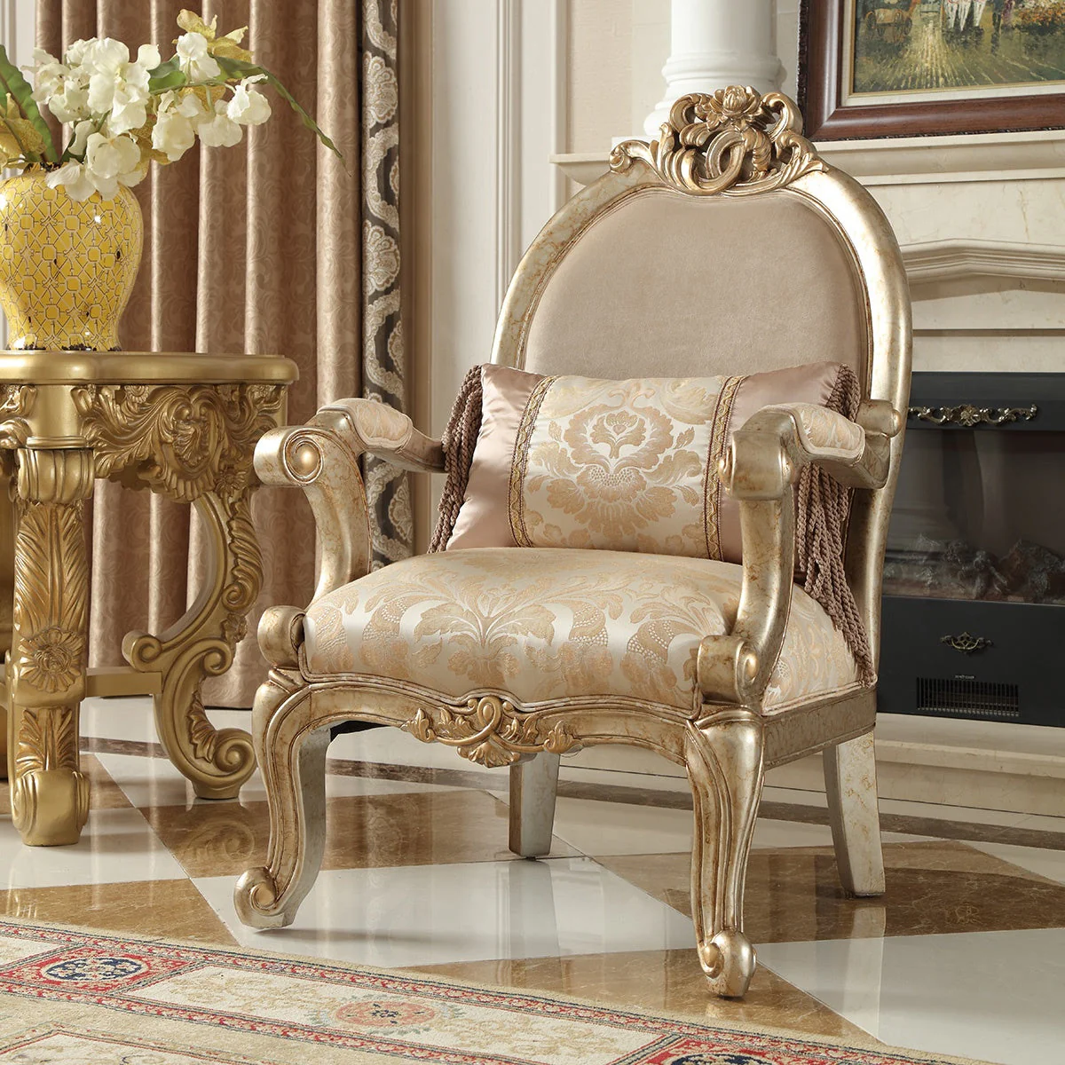 Homey Design HD-2663 Champagne Metallic Gold/Silver Blend 3-Piece Set - Image 4
