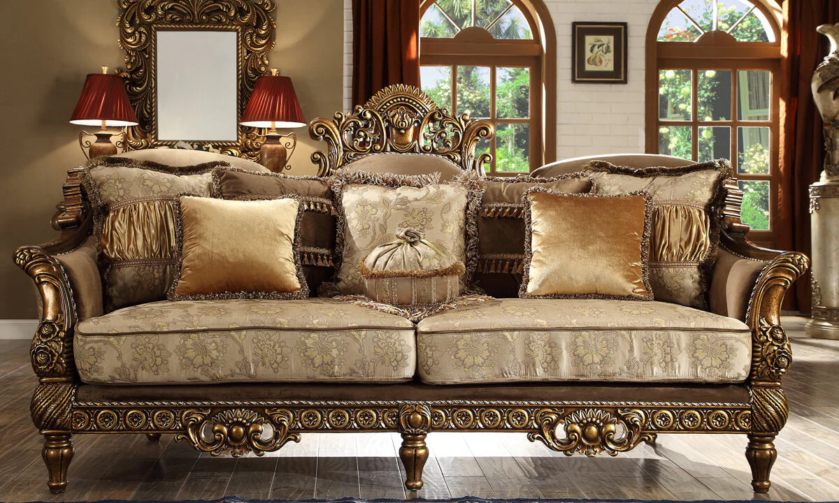 Homey Design HD-610 Metallic Antique Gold 3-Piece Set - Image 3