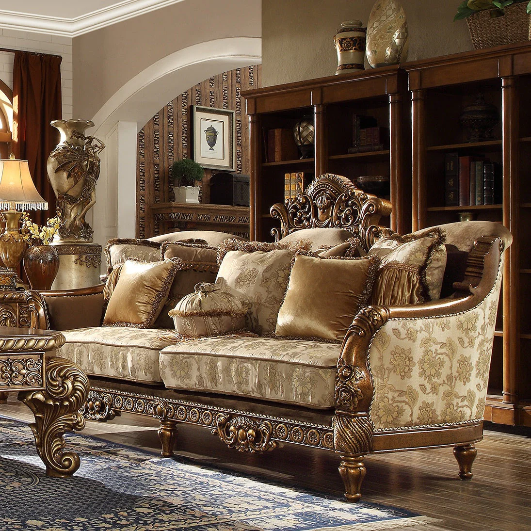 Homey Design HD-610 Metallic Antique Gold 3-Piece Set - Image 4