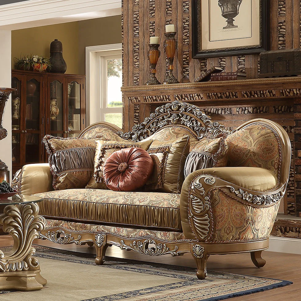 Homey Design HD-622 Antique Brown Loveseat