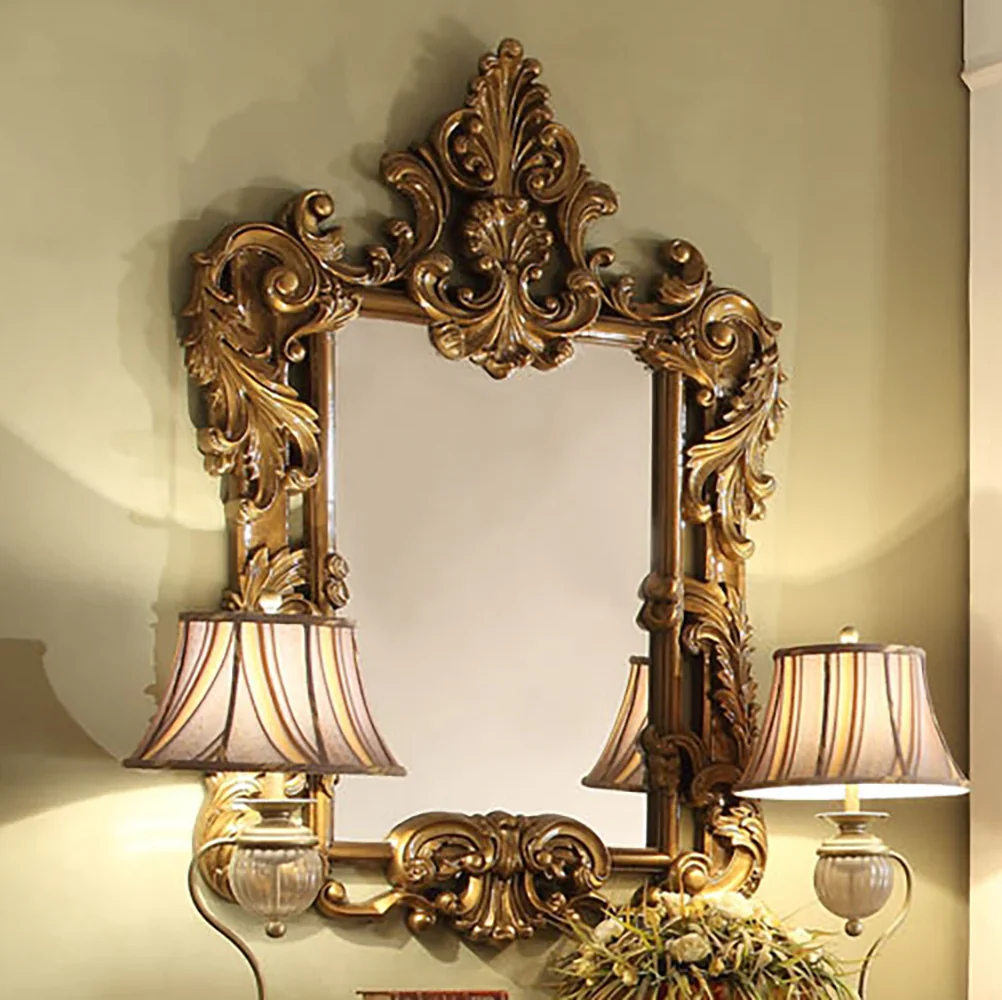 Homey Design HD-8008 Antique Gold & Perfect Brown Accent Mirror