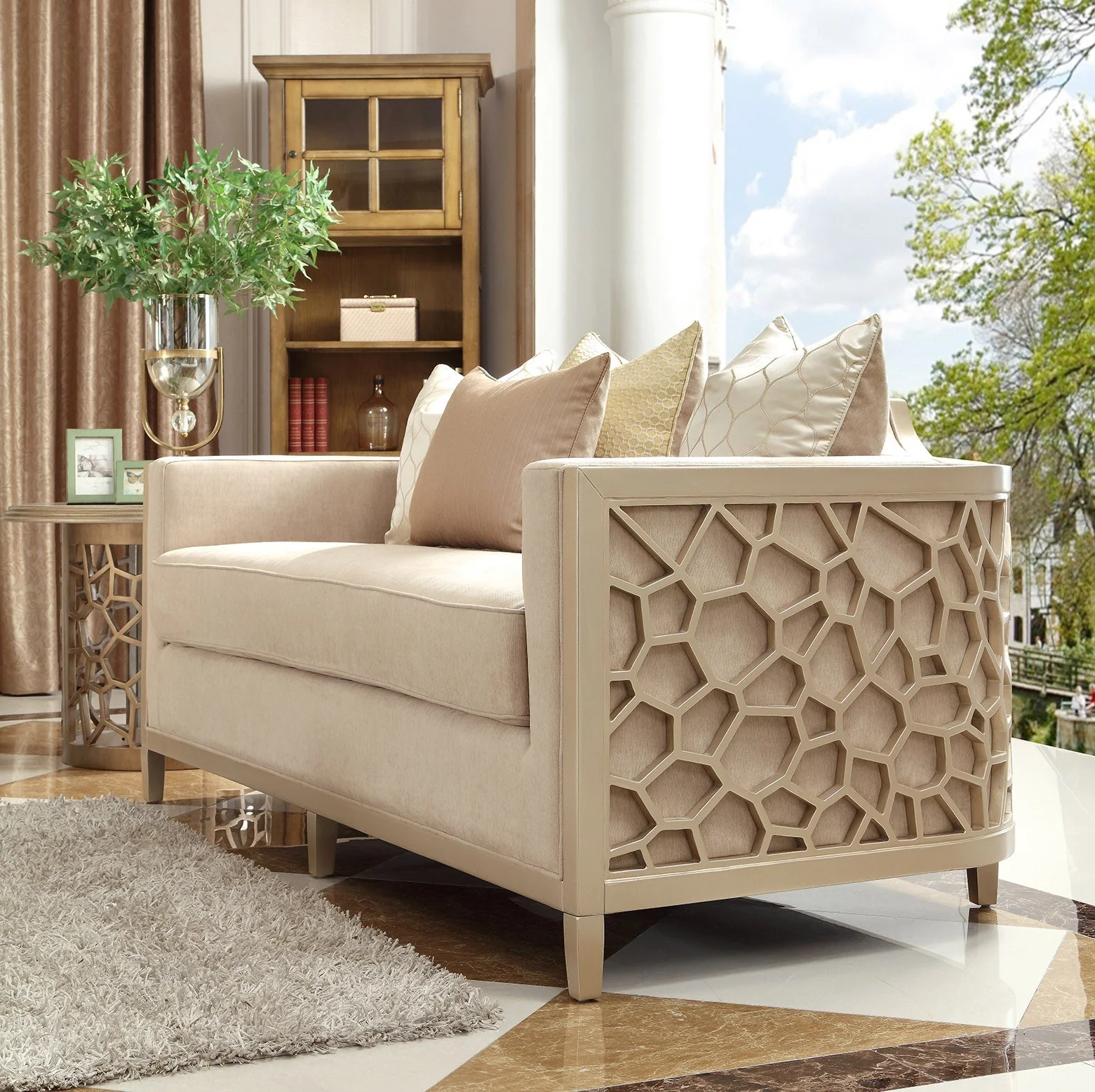 Homey Design HD-8911 Champagne Sofa - Image 2