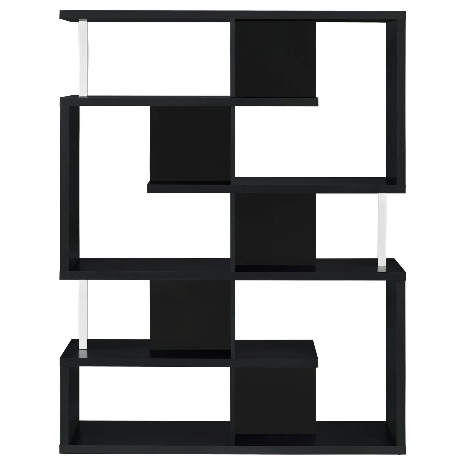 Hoover Black/Chrome 5-Tier Bookcase - Image 3