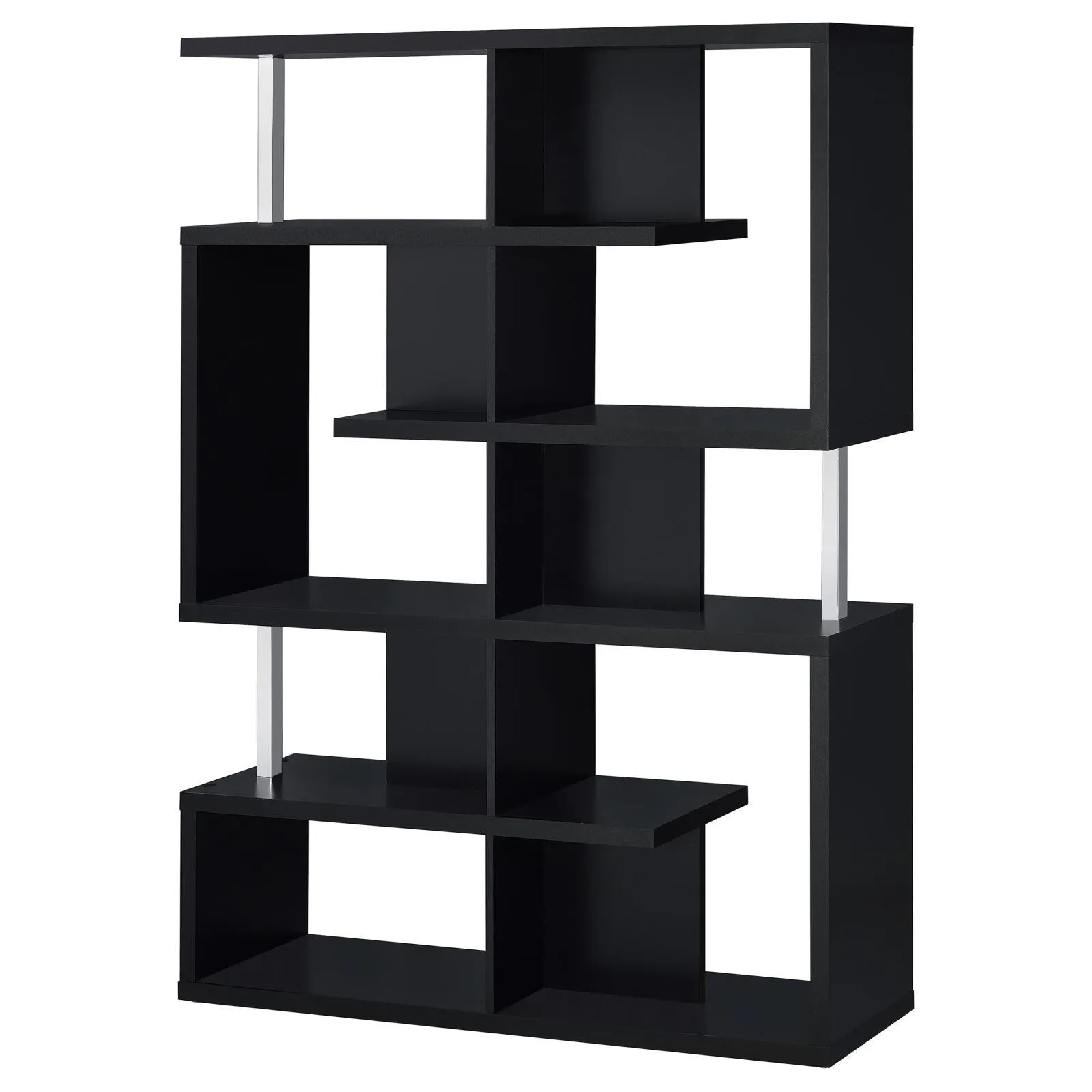 Hoover Black/Chrome 5-Tier Bookcase - Image 4