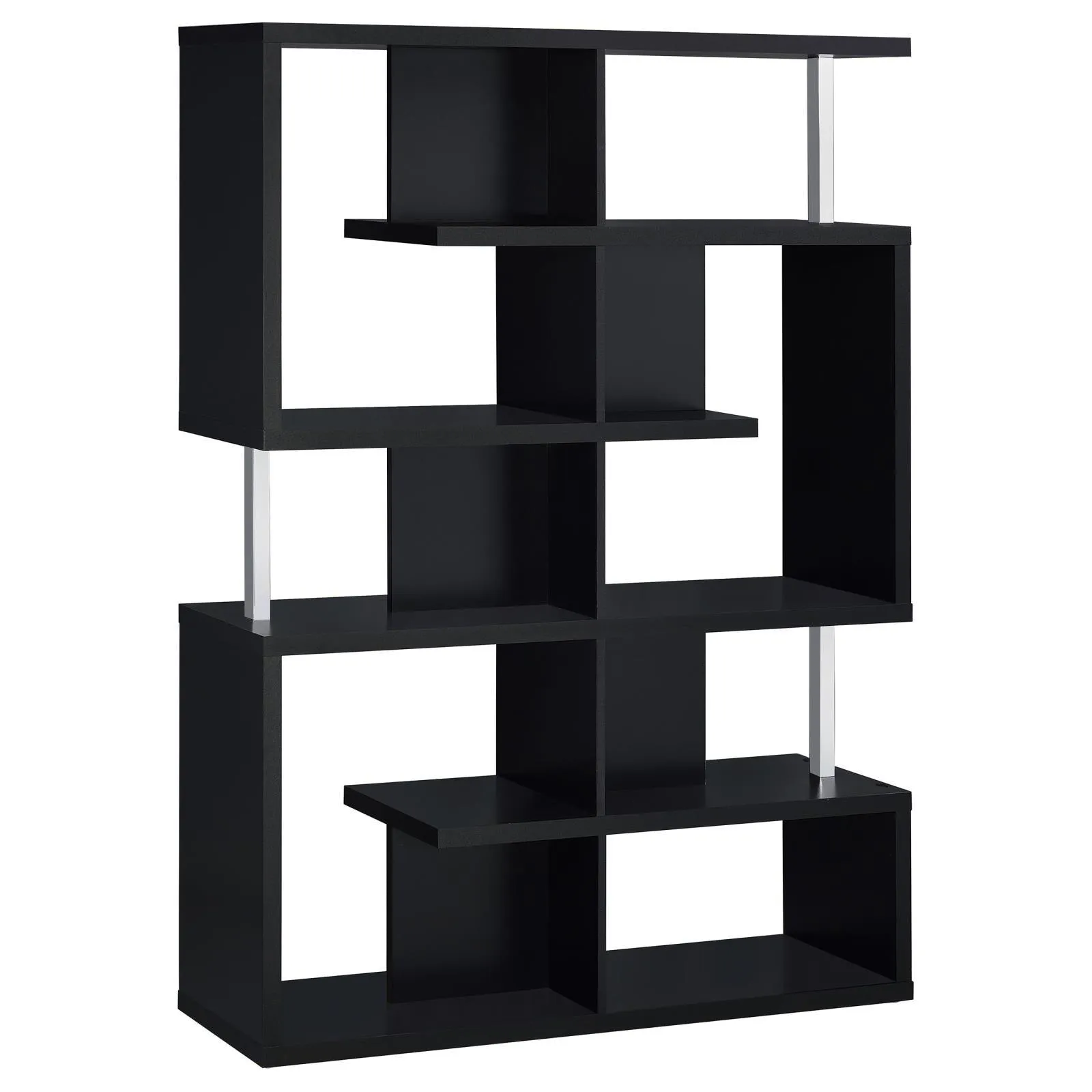 Hoover Black/Chrome 5-Tier Bookcase - Image 6