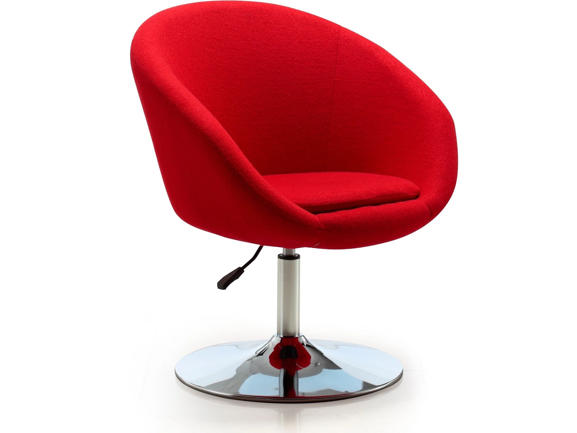 Hopper Swivel Adjustable Height Chair in Red and Polished Chrome
